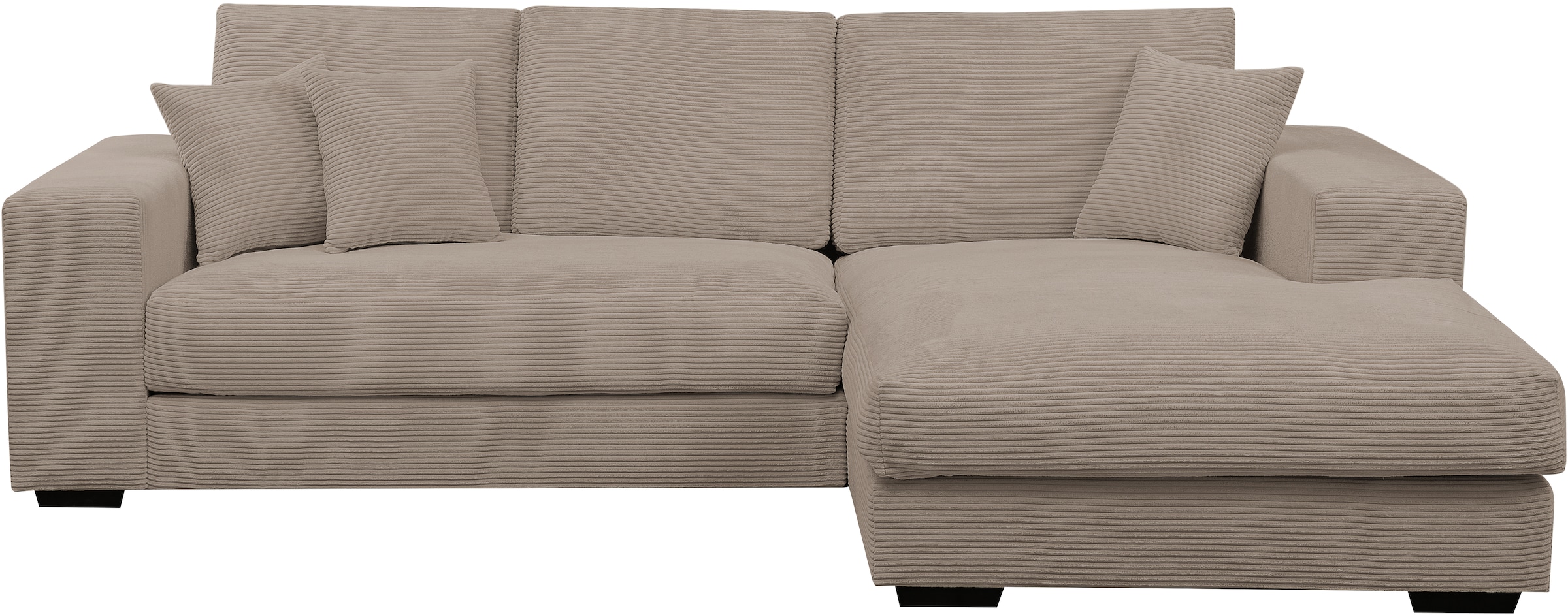 WERK2 Ecksofa »Eden modern und zeitlos, geschmackvolles Sofa, Breite 286cm, L-Form«, Design Ecksofa in Cord mit besonders weichem Sitzkomfort