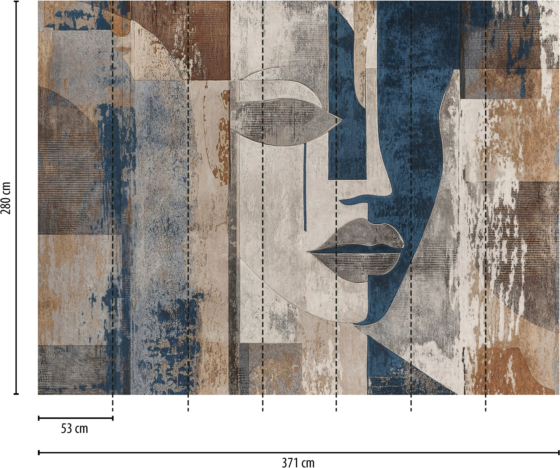living walls Fototapete »The Wall 4 Graphics – Abstraktes Kunstporträt Vlies-Fototapete« Kunst | Motiv | matt leicht strukturiert Abstraktes Kunstporträt mit fließender Tiefenwirkung