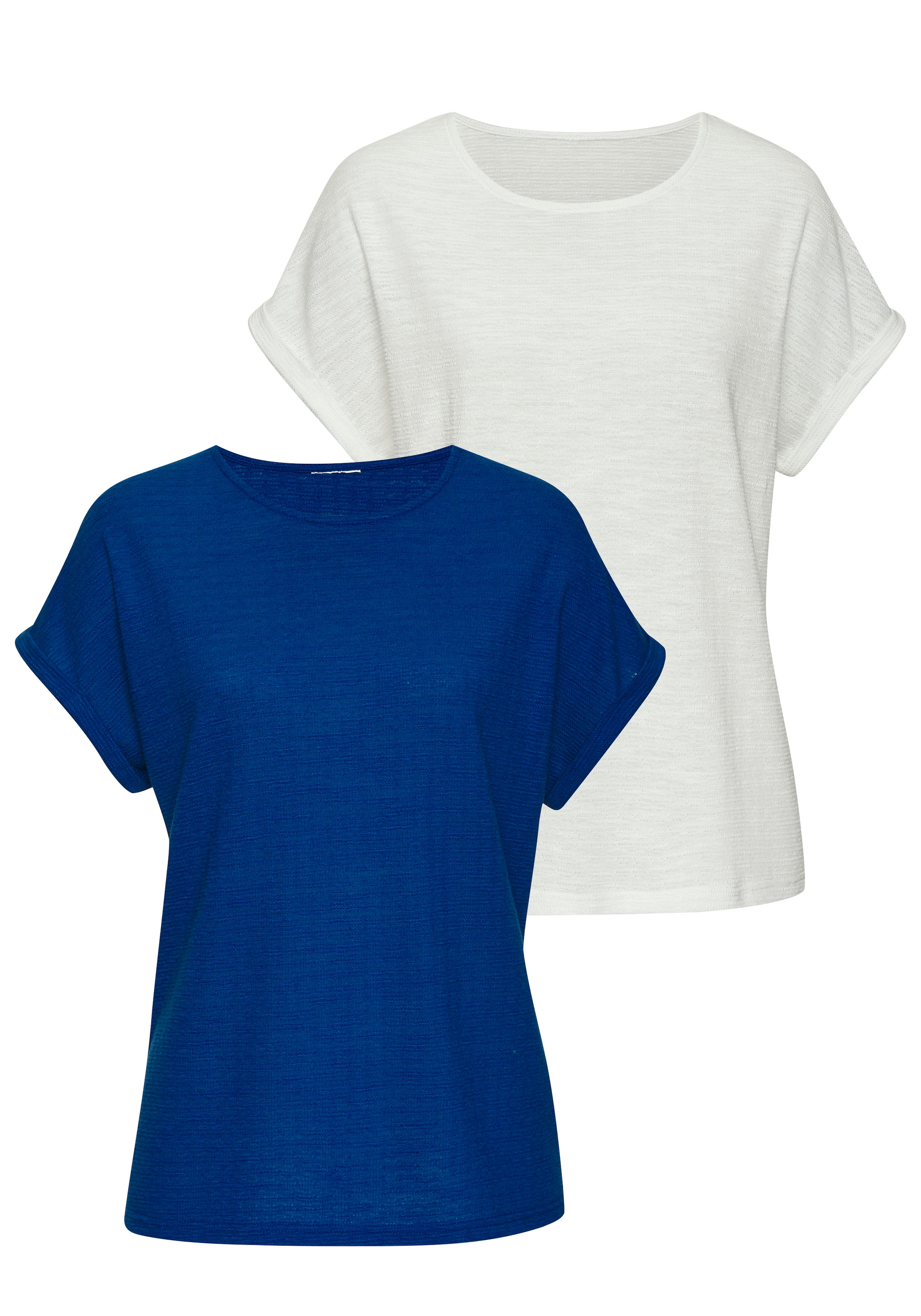 Vivance T-Shirt "mit modischer Struktur", (2er-Pack), aus bügelfreier Quali günstig online kaufen