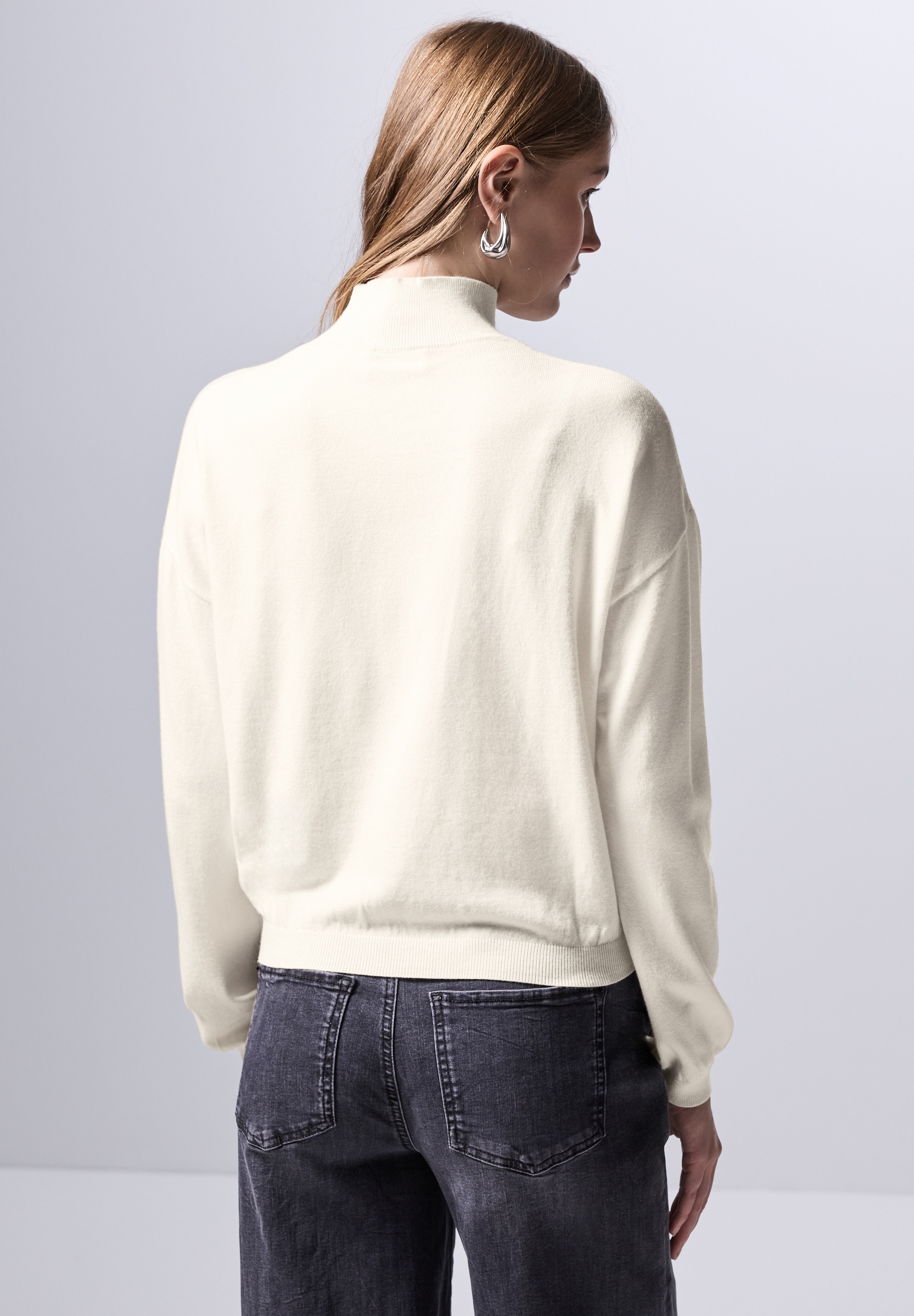 STREET ONE STUDIO Strickpullover, mit Elastiksaum