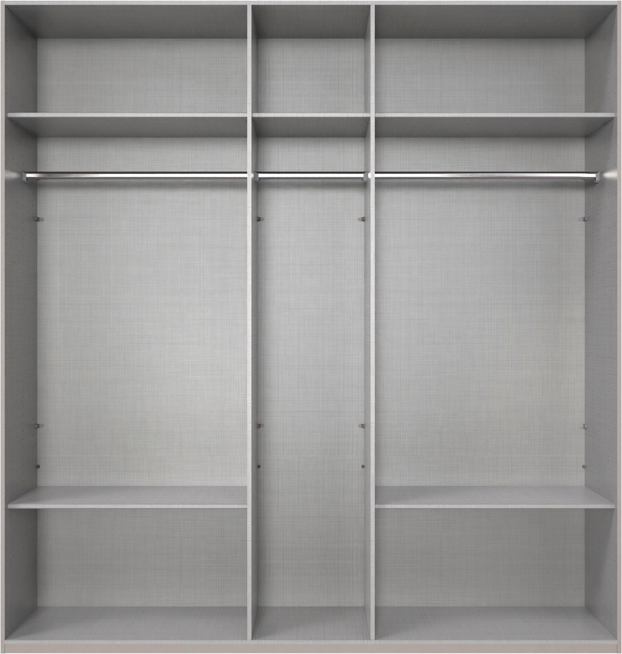 Wimex Kleiderschrank »Mugano, in 5 Breiten und 2 Höhen, Made in Germany«, (in Basic oder Premium Ausstattung mit 2 weiteren Einlegeböden), mit langen Griffstangen aus Metall, wahlweise mit oder ohne Spiegel