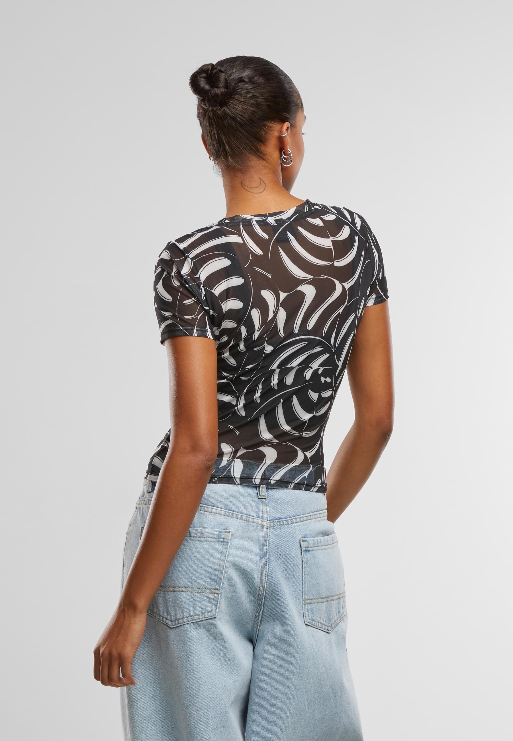 URBAN CLASSICS T-Shirt "Urban Classics Damen Ladies AOP Mesh Tee", (1 tlg.) günstig online kaufen