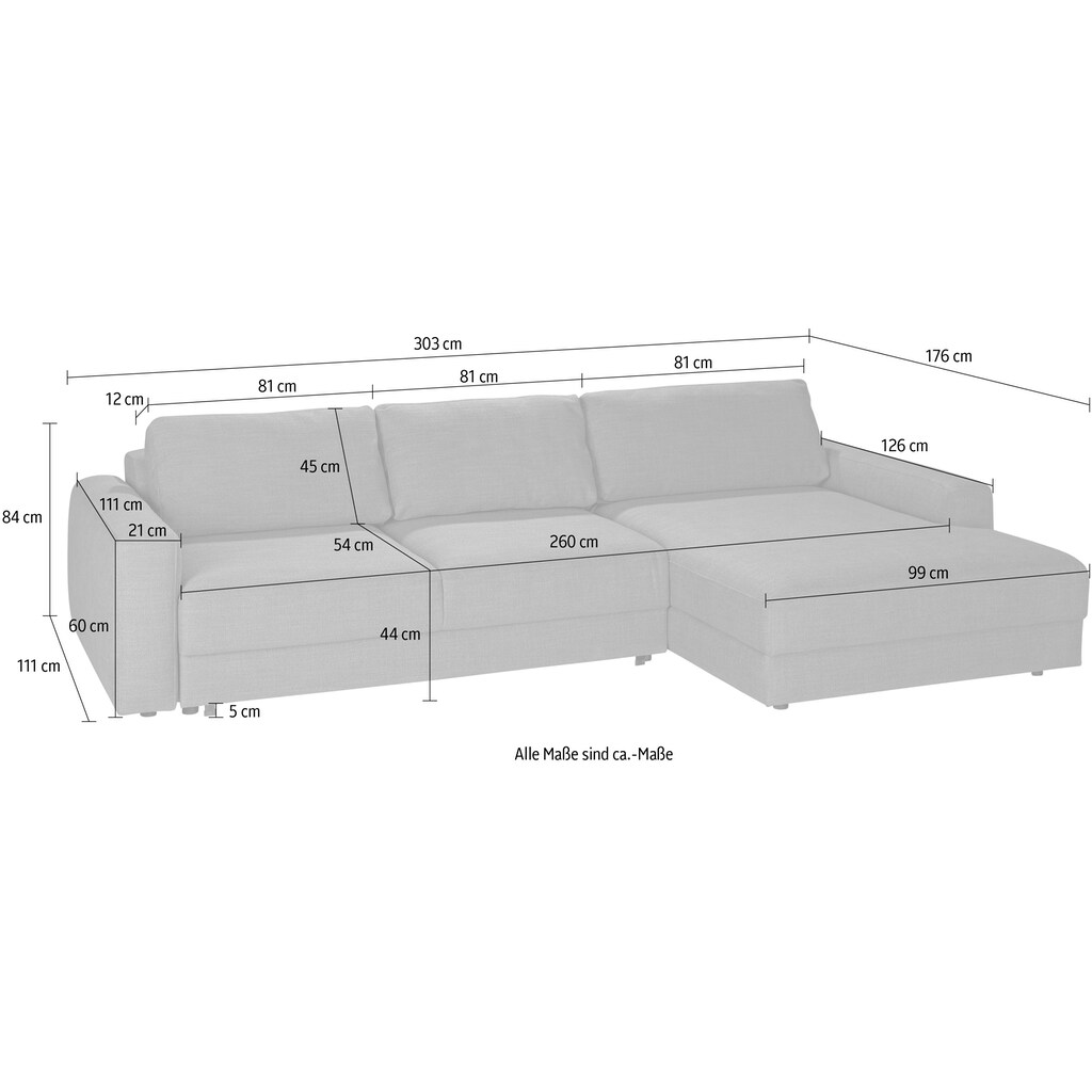 TRENDMANUFAKTUR Ecksofa »Bourbon«