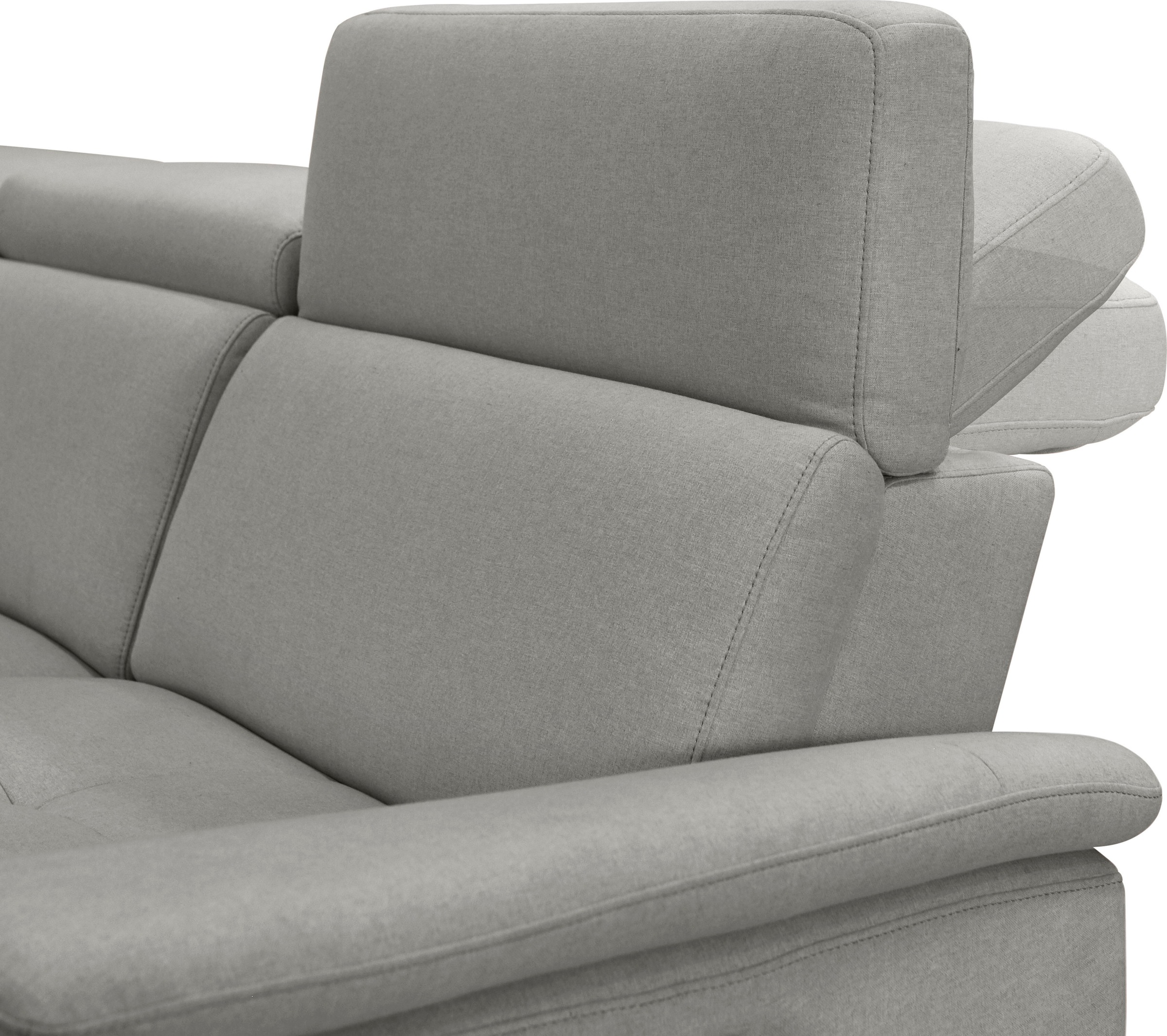 Places of Style Ecksofa »Pareli, L-Form, 259cm,m. Recamiere, Echtleder, Kunstleder, Webstoff«, man. o. elektr. Relaxfunktion, USB/Kopfteilverstellg u. LED