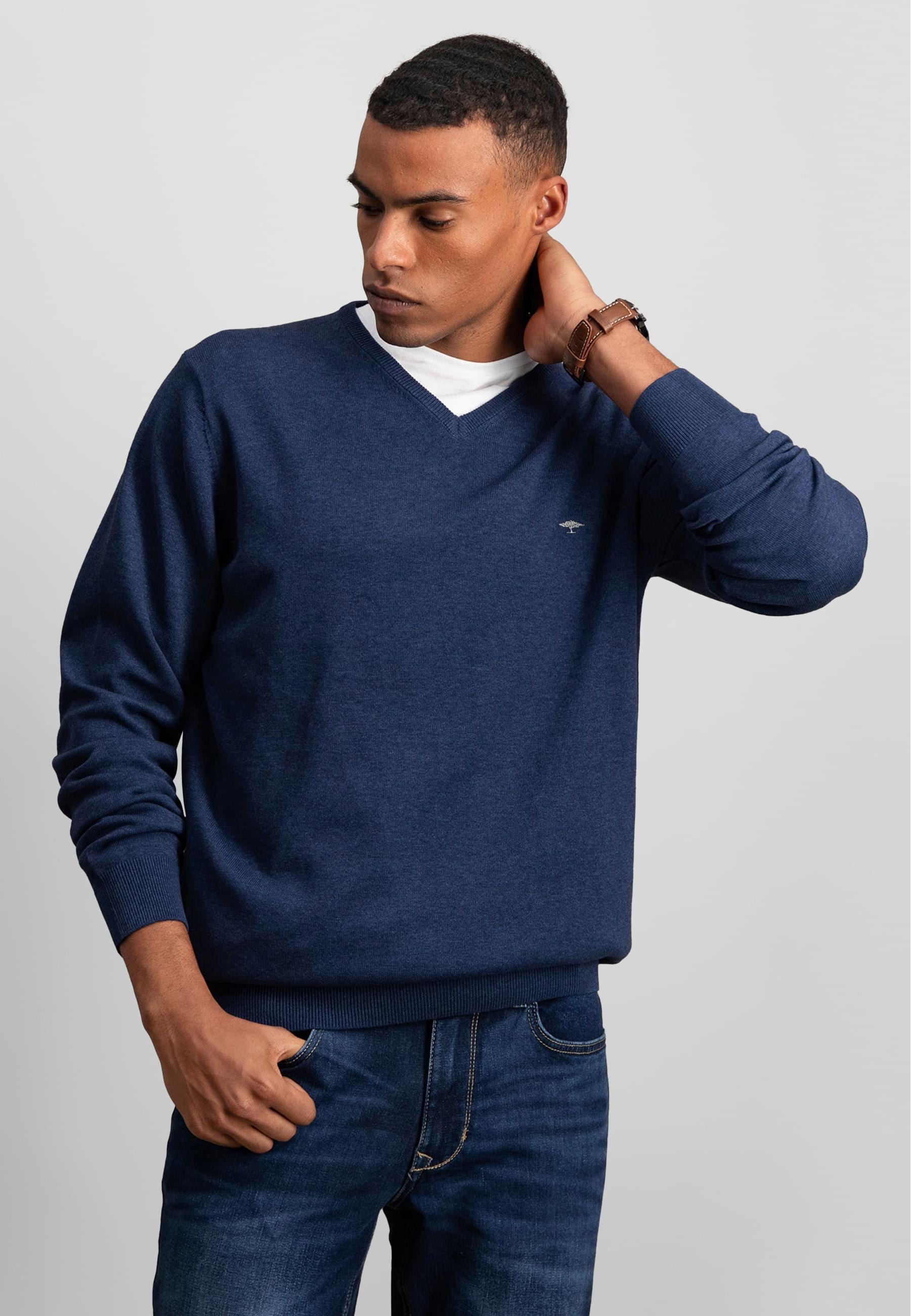 FYNCH-HATTON Rundhalspullover »Fynch-Hatton V-Neck«, (1 tlg.)