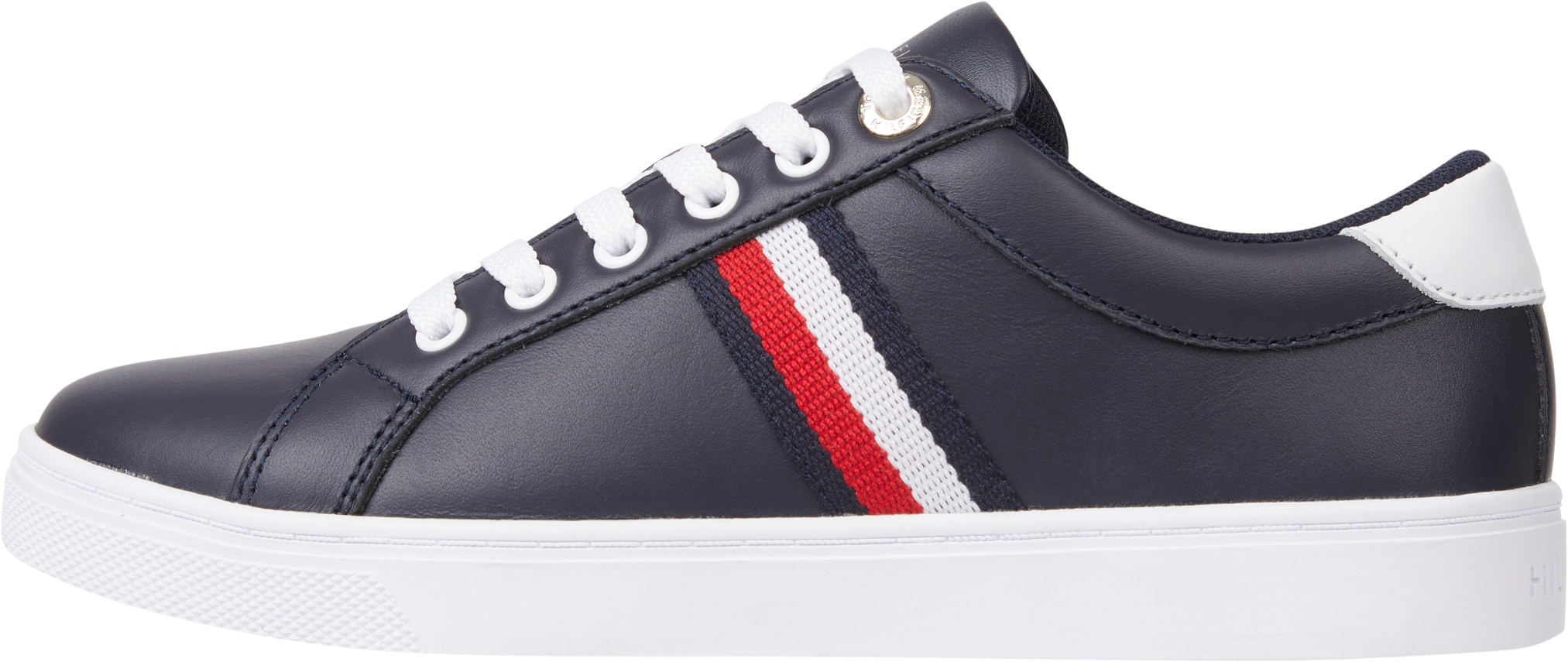 Tommy Hilfiger Sneaker »ESSENTIAL WEBBING CUPSOLE«, mit seitlichen Logo-Streifen, Freizeitschuh, Halbschuh, Schnürschuh