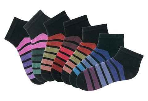 H.I.S Sneakersocken, (Packung, 7 Paar), mit bunten Ringeln