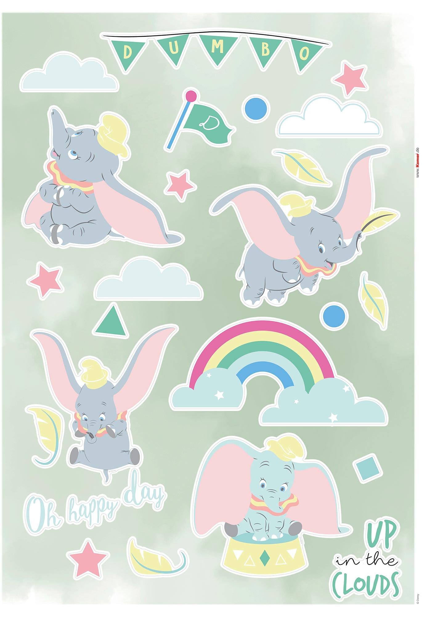 Wandtattoo »Dumbo Daydream«, (26 St.), 50x70 cm (Breite x Höhe), selbstklebendes...