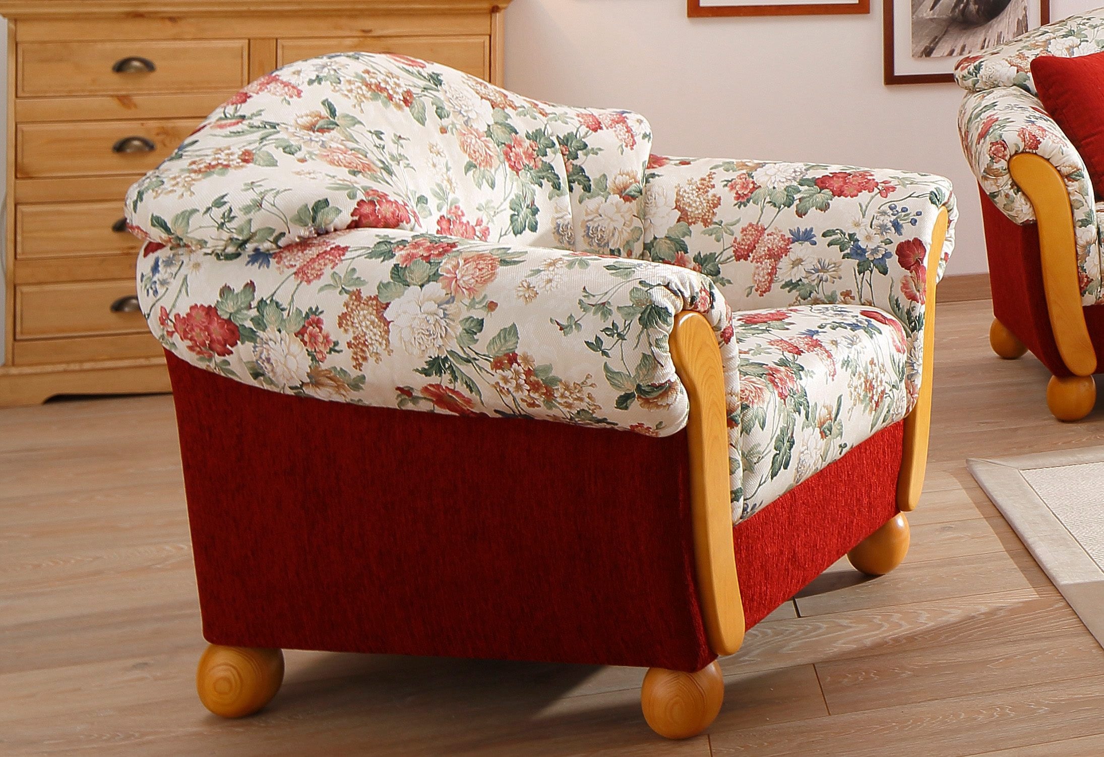Home affaire Sessel "Milano, bequemer Loungesessel im Landhaus-Stil" günstig online kaufen