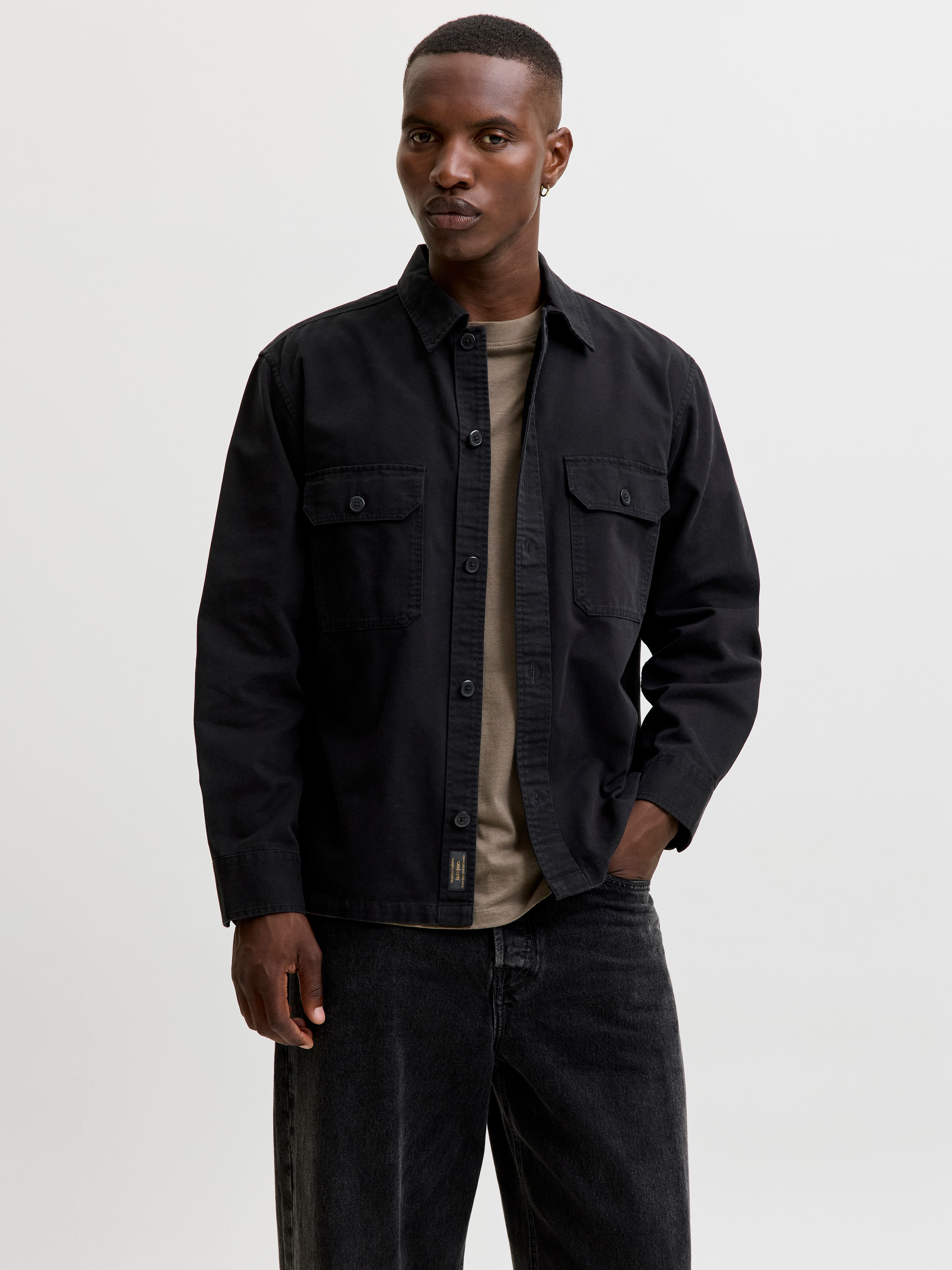 Jack & Jones Langarmhemd "JJECOLTON CANVAS OVERSHIRT LS SN" Baumwolle, Overshirt in lockerer Passform