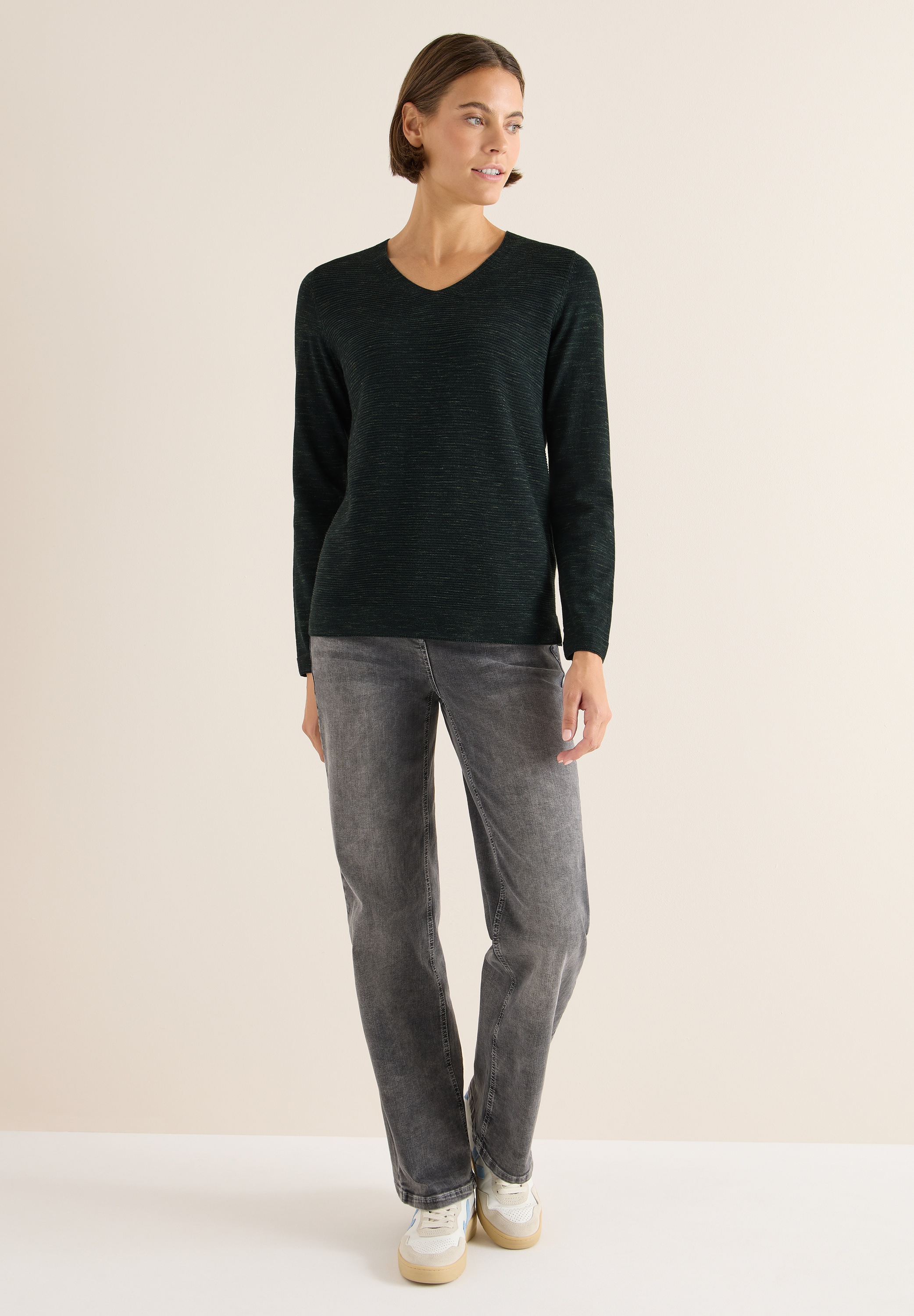 STREET ONE Strickpullover, im Melange Look