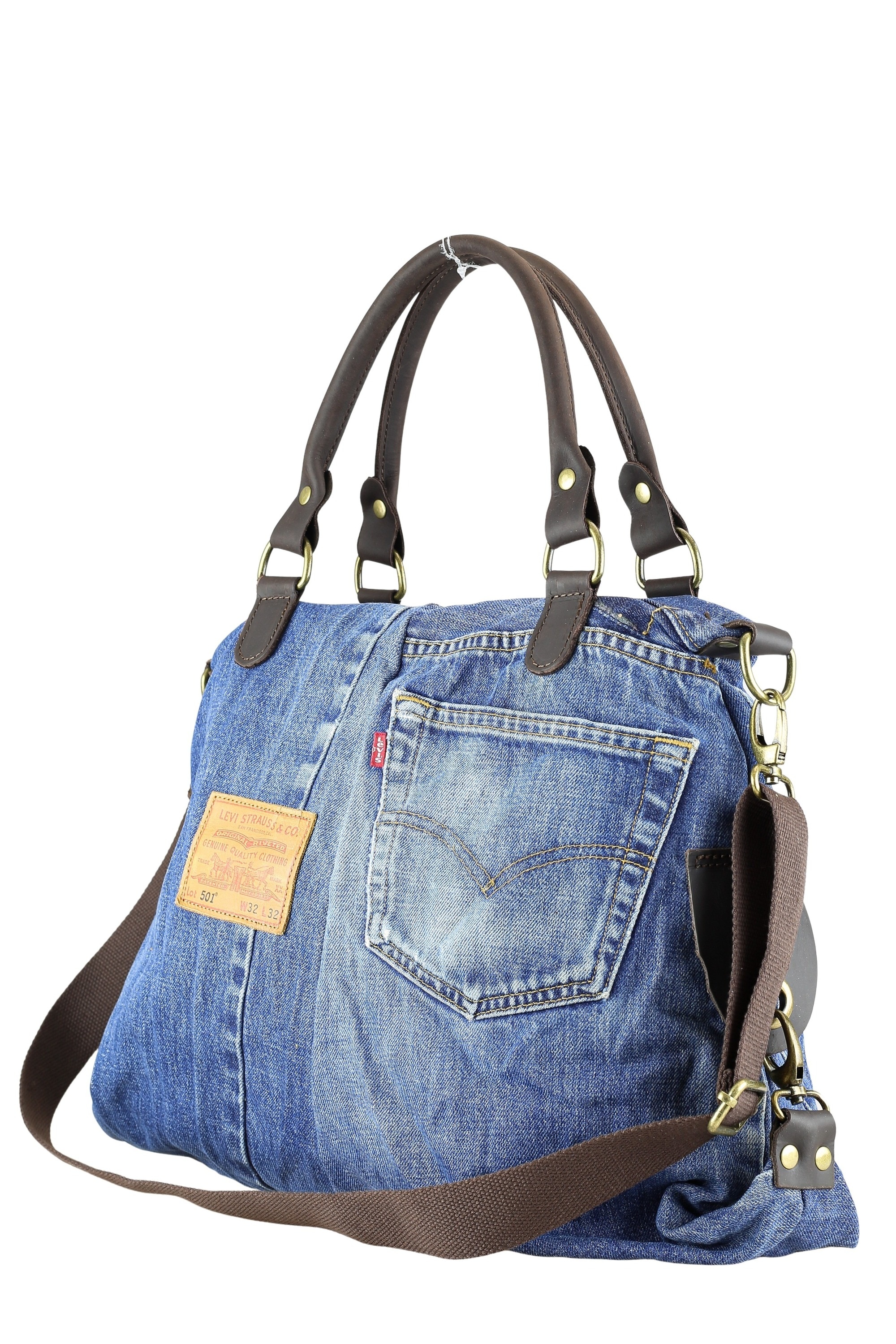 COLLEZIONE ALESSANDRO Shopper »Montana«, aus Jeans und Glattleder mit langen Henkeln