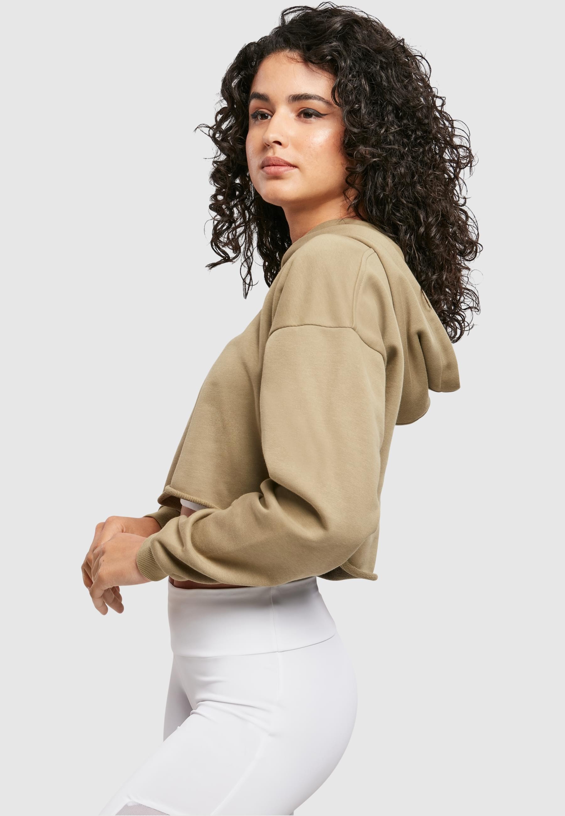 URBAN CLASSICS Rundhalspullover »Urban Classics Damen Ladies Oversized Cropped Hoody«, (1 tlg.)