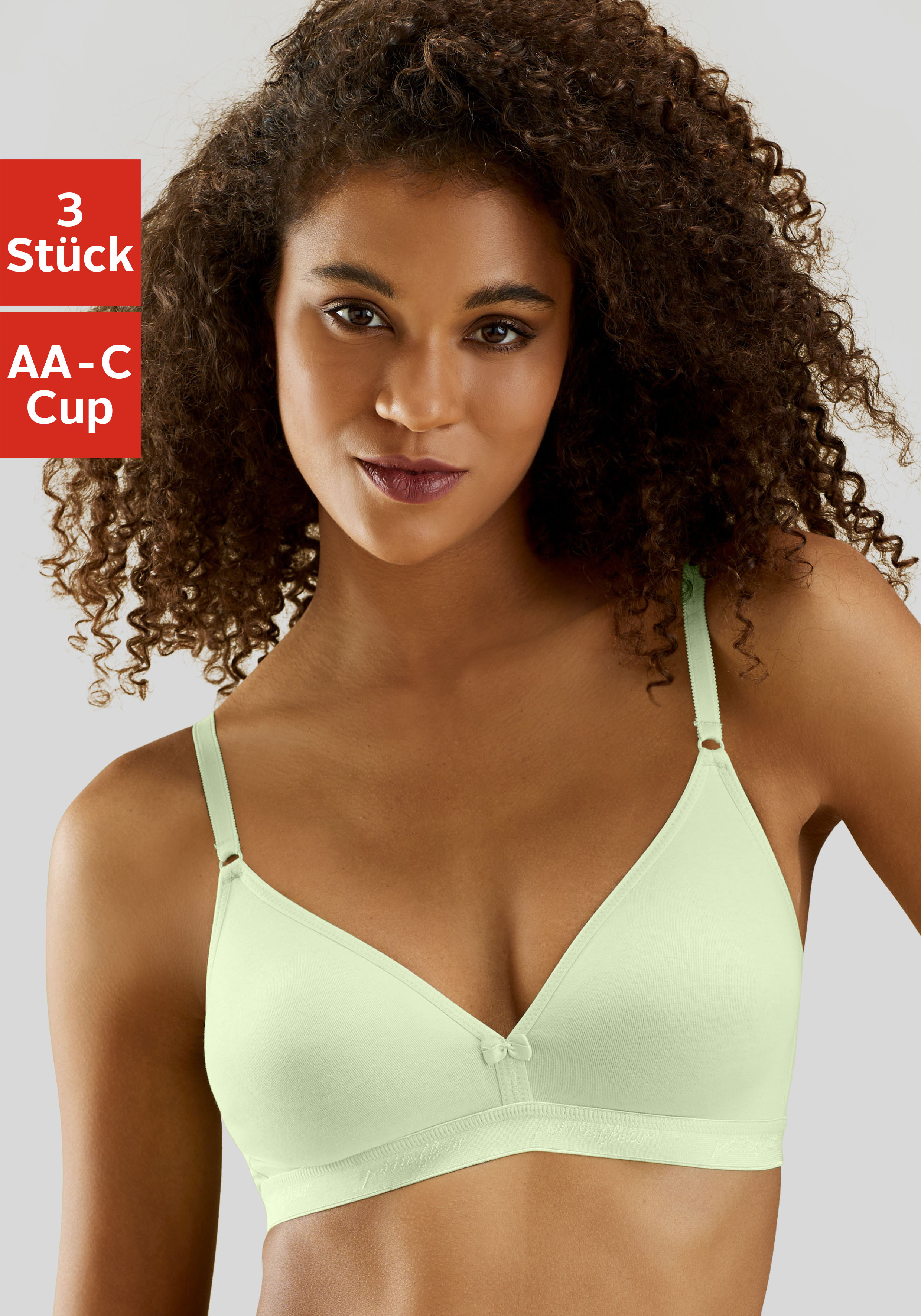 petite fleur by Lascana Bralette-BH Packung, 3 Stück, ohne Bügel, aus Baumwoll-Qualität im Triangel-Schnitt