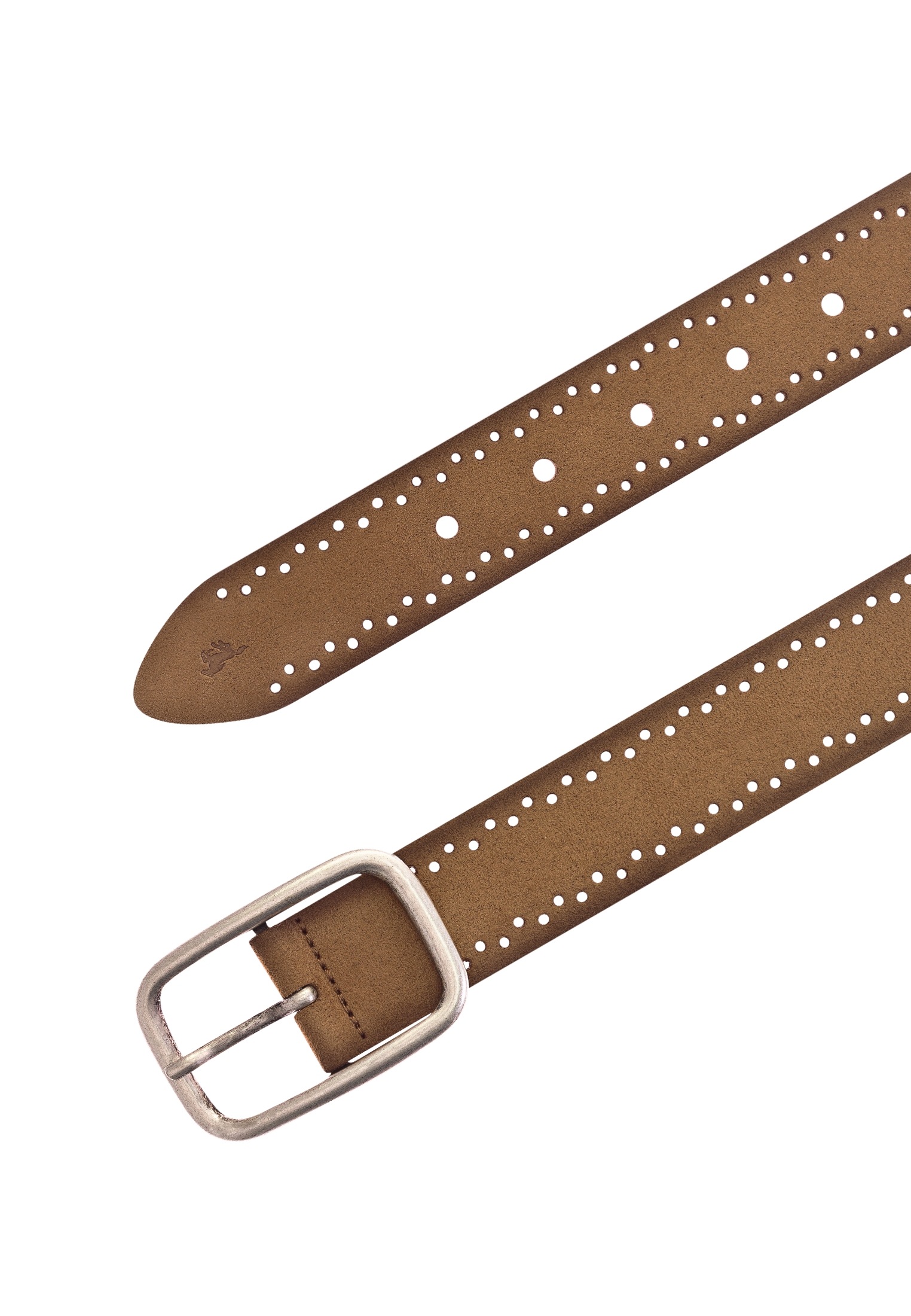 MUSTANG Ledergürtel, Robustes, genarbtes Rindsleder mit Lochstanzung, 3,5 cm