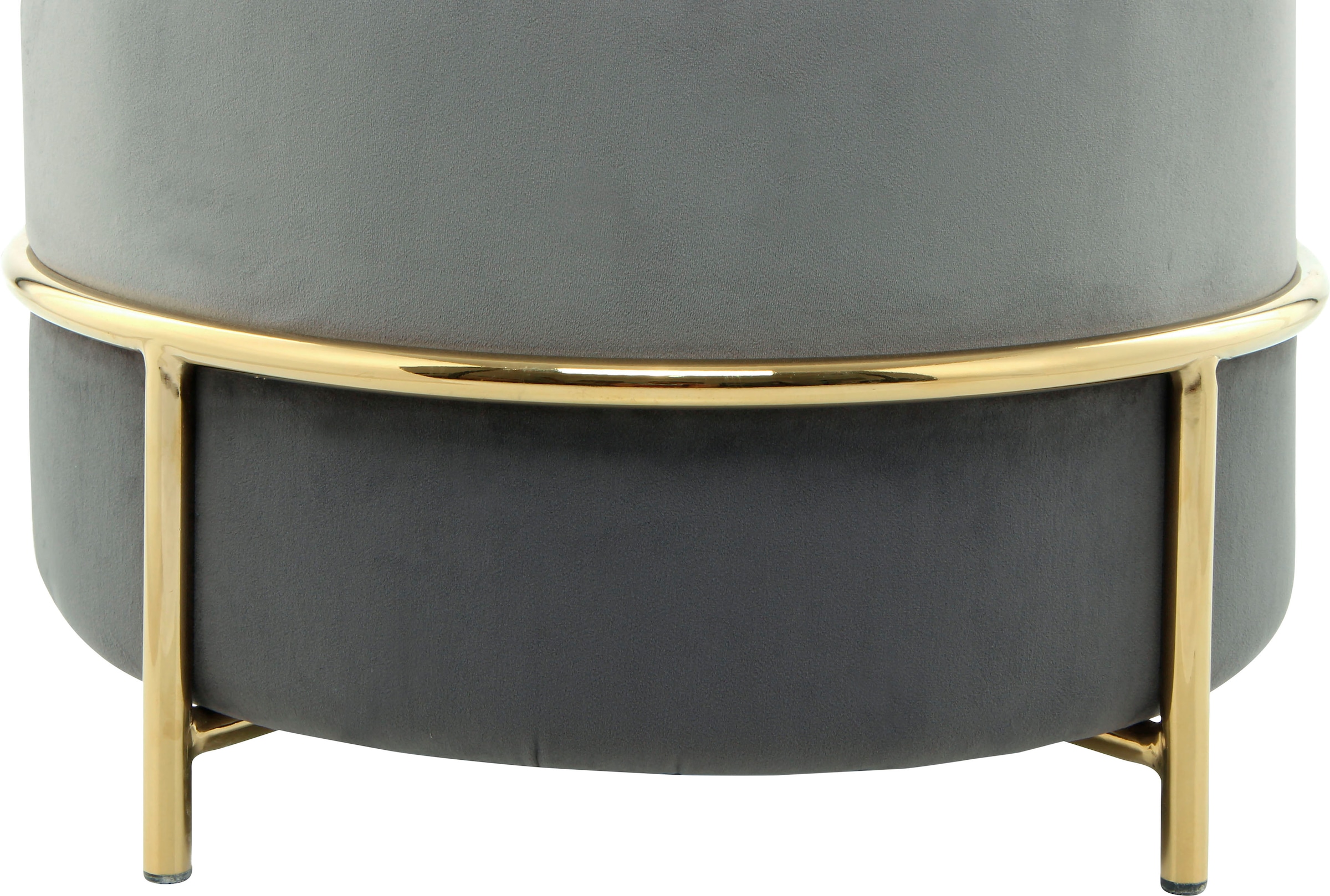 Kayoom Sitzhocker »Hocker Matilda 125, Komfortable runde Form, Gemütlicher Design-Hocker«, (1 St.), samtweich, elegant, gepolstert, große Sitzfläche