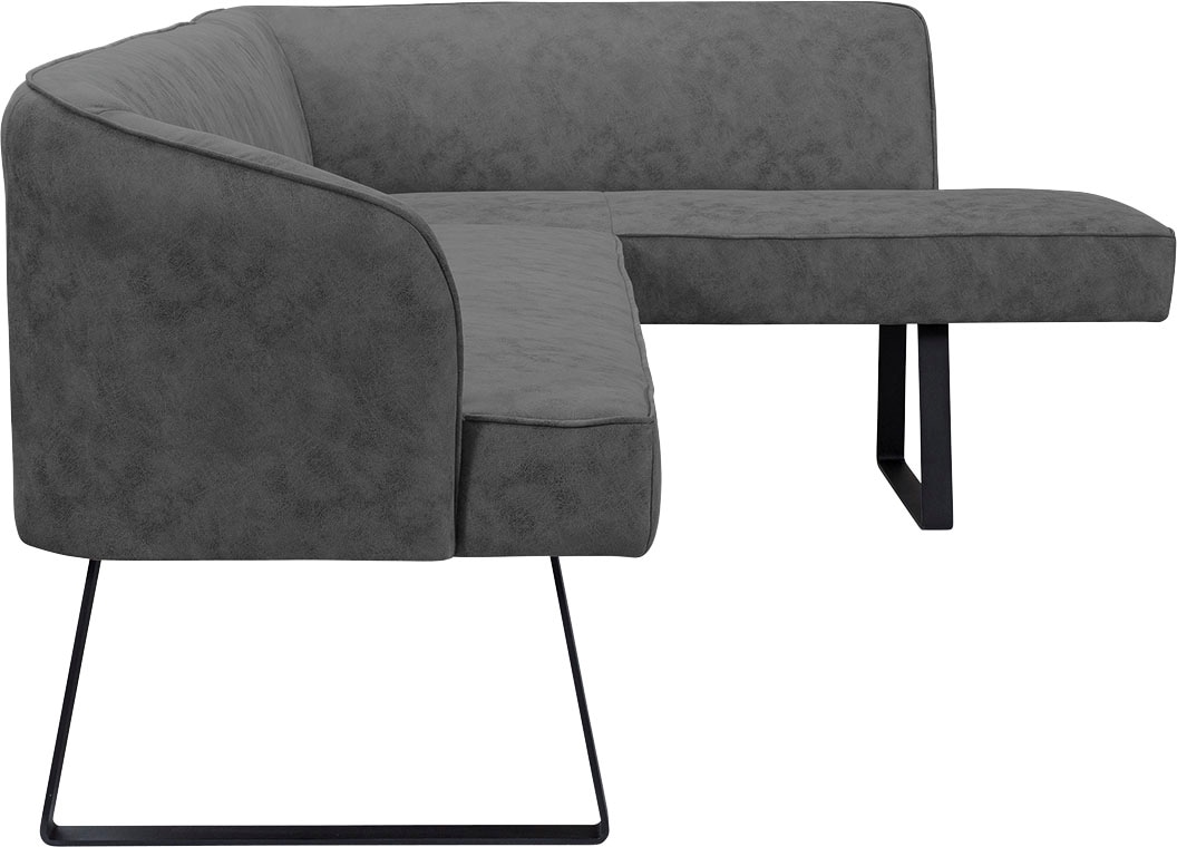 exxpo - sofa fashion Eckbank »Americano«, mit Keder und Metallfüßen, Bezug in verschiedenen Qualitäten