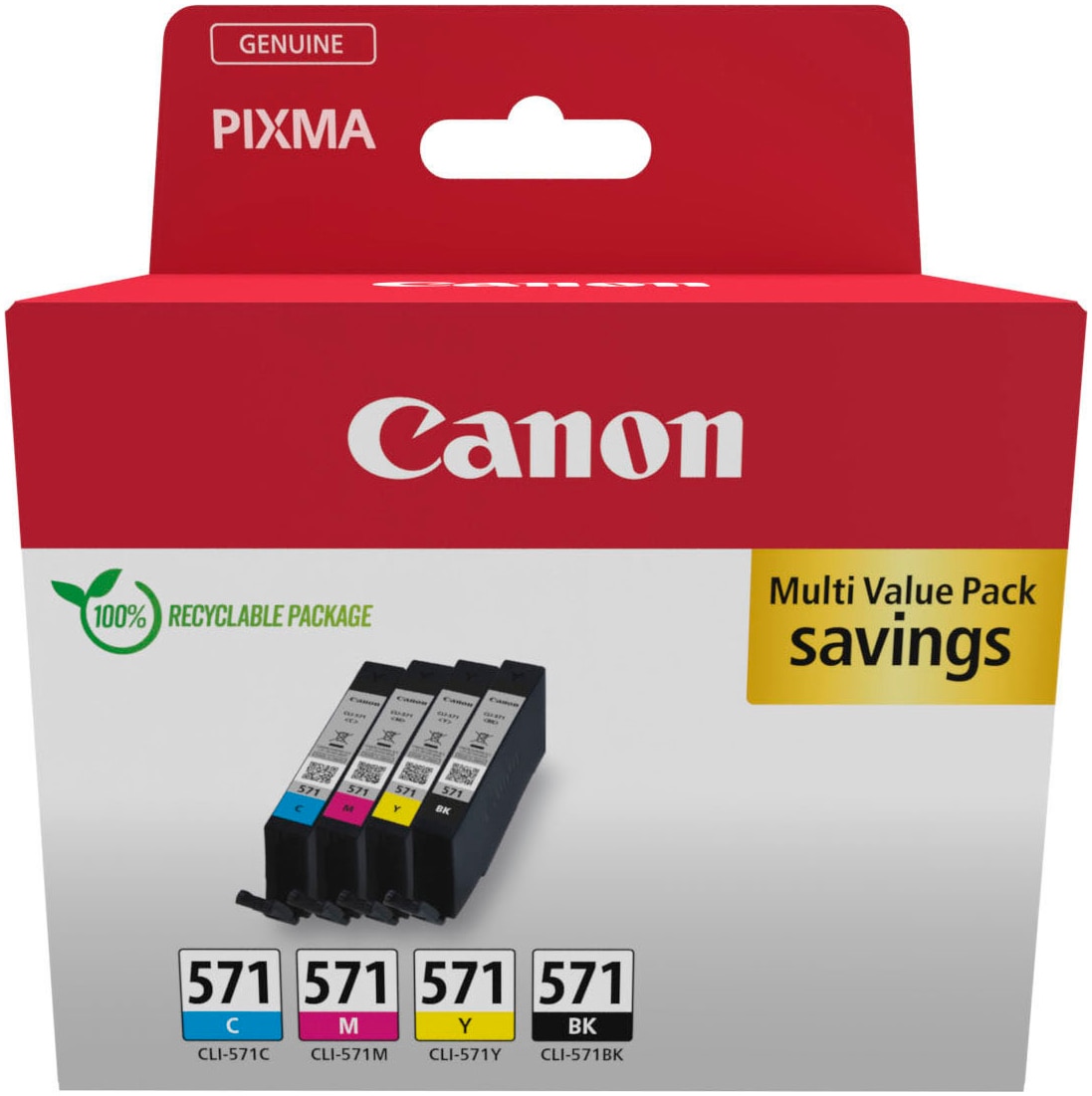 Canon Tintenpatrone »CLI-571 BK/C/M/Y Tinte Multipack«
