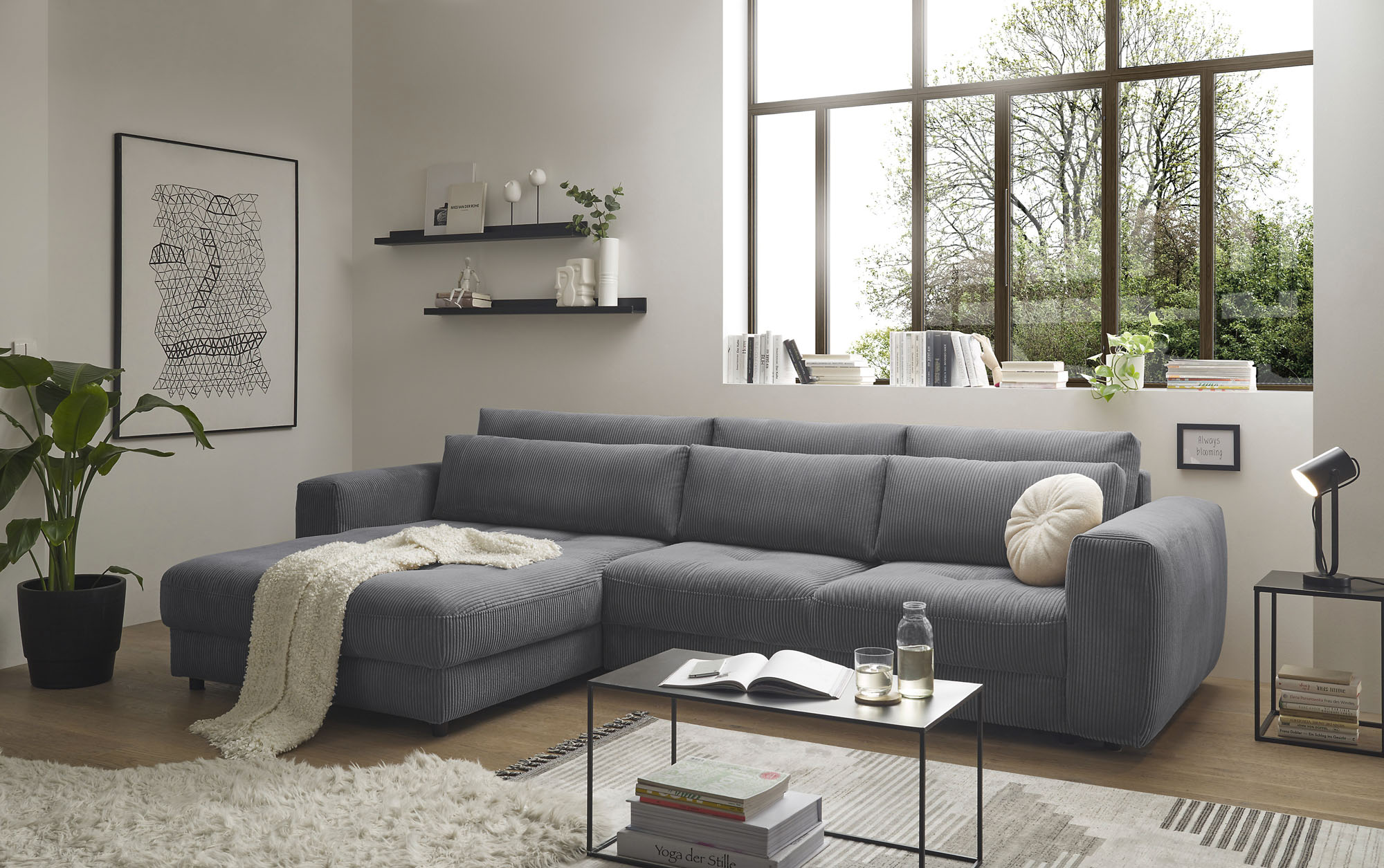 ED EXCITING DESIGN Ecksofa "Barura L-Form" mit 3 Nierenkissen