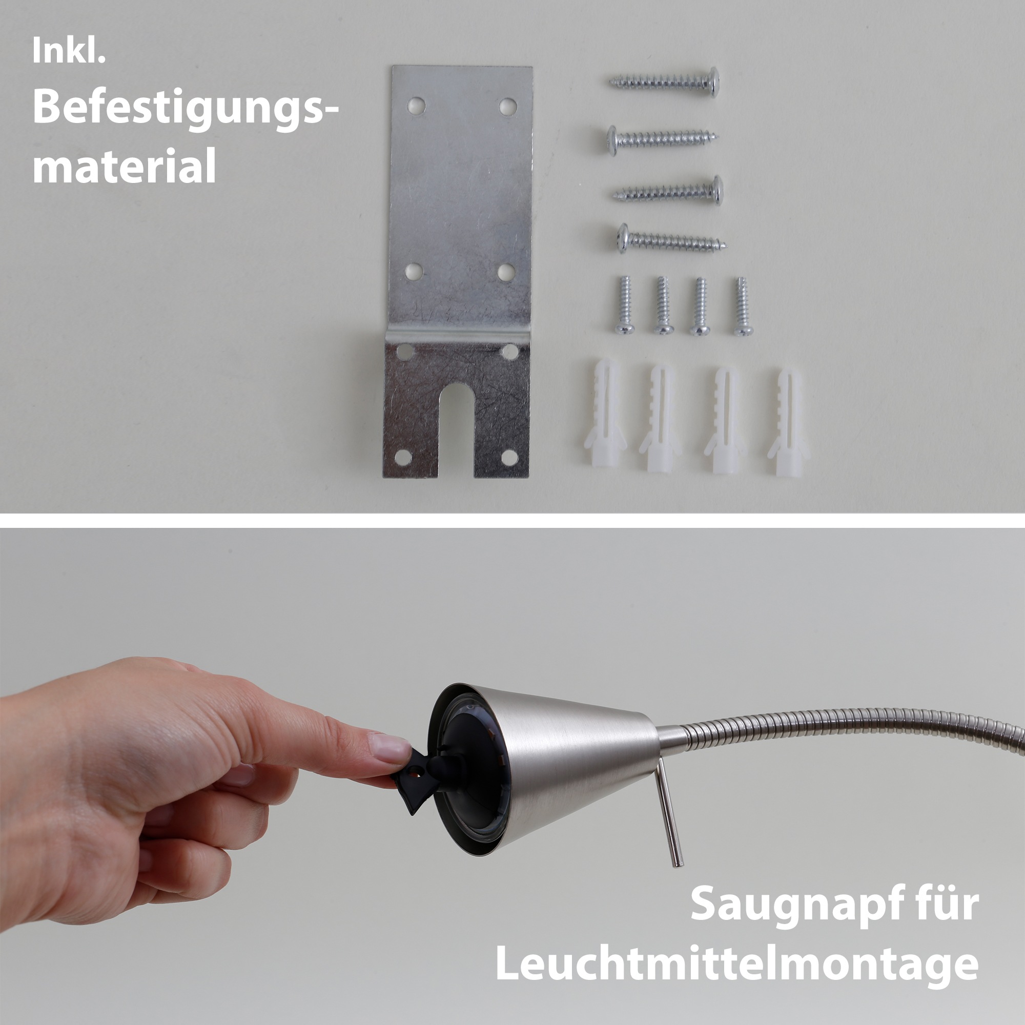 Briloner Leuchten LED Wandleuchte »2er Set LED Bettleuchte Schlafzimmer Wohnzimmer Matt-Nickel«, 2er Set LED Bettleuchte Schlafzimmer Wohnzimmer Matt-Nickel