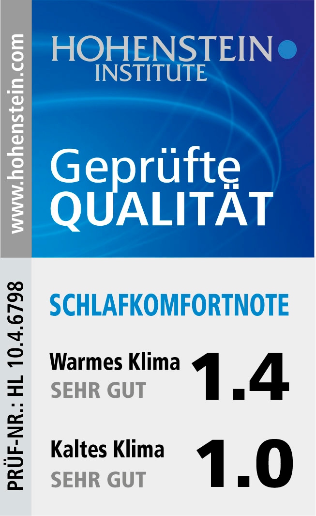 Haeussling Daunenbettdecke »Swiss Royal, Bettdecken für Sommer und Winter, Ganzjahresdecke, Decke«, warm, Füllung 90% Daunen, 10% Federn, Bezug 100% Baumwolle, (1 St.), Bettdecke 135x200 cm, 155x220 cm & weitere Größen, Made in Germany