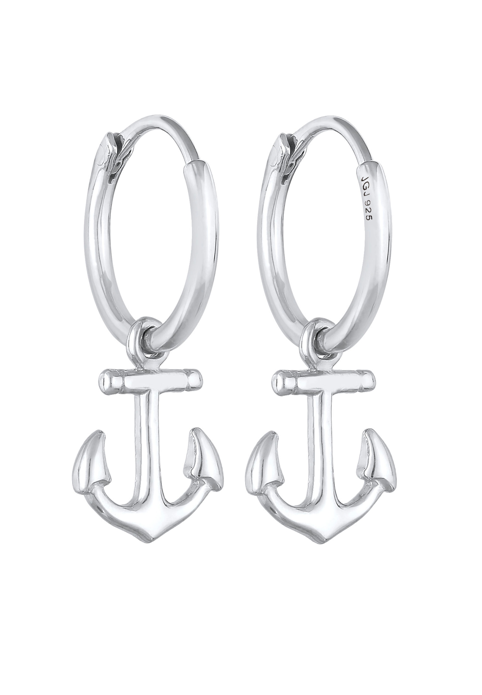 Elli Paar Creolen »Creolen Anker Maritim 925 Silber«
