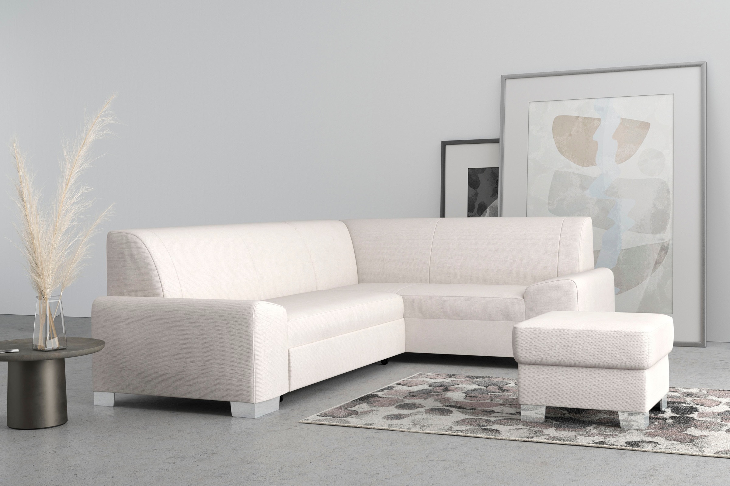 Thumbnail - DOMO collection Ecksofa "Anzio in kubischer Formensprache, flache Armlehnen, L-Form" Wahlweise mit Bettfunktion und Fede...