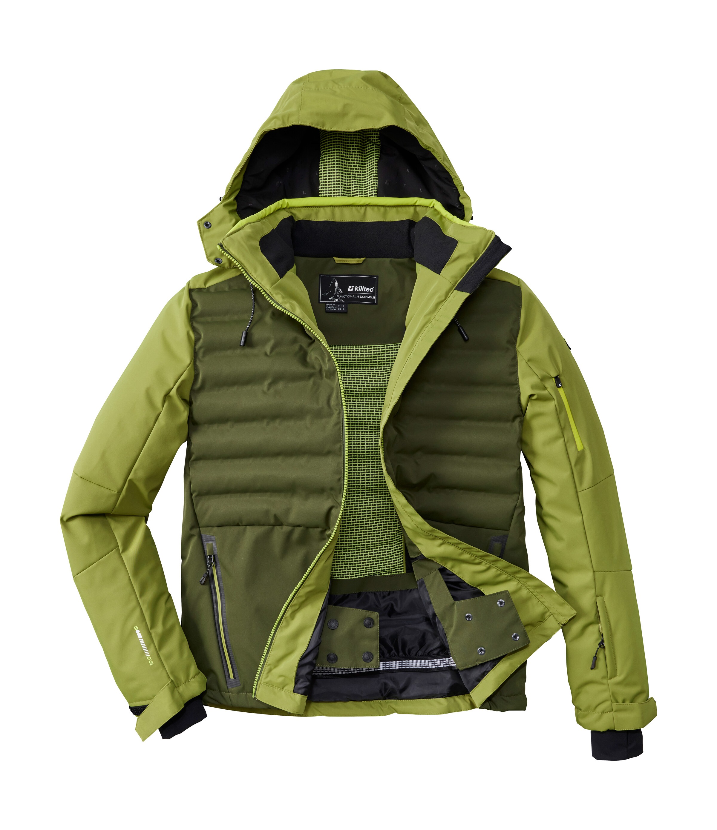 Killtec Skijacke »KSW 72 MN SKI JCKT«, Moderne Hybridoptik, winddicht, wasserabweisend, atmungsaktiv