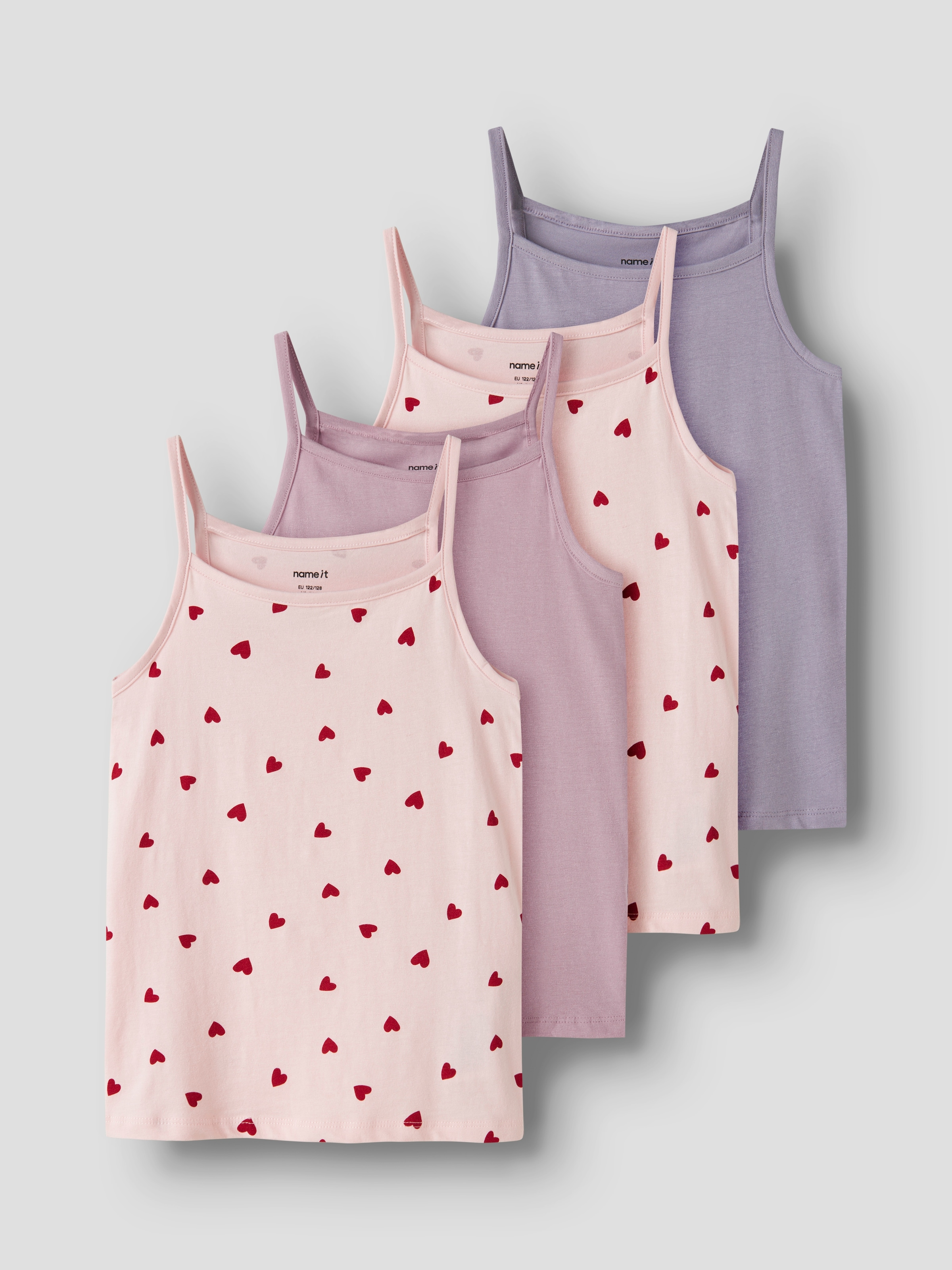 NAME IT Mädchen Unterhemd "NKFSTRAP für Mädchen mit Stretchkomfort im 4er-Pack", Gr. 86ballerina, Jersey, Obermaterial: 95% Baumwolle, 5% Elasthan,