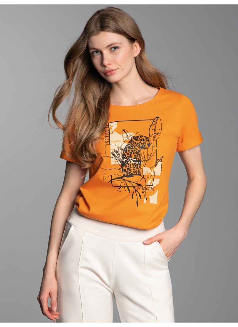 Trigema T-Shirt "TRIGEMA T-Shirt mit floralem Leo-Print" 1 Stk. tlg. günstig online kaufen