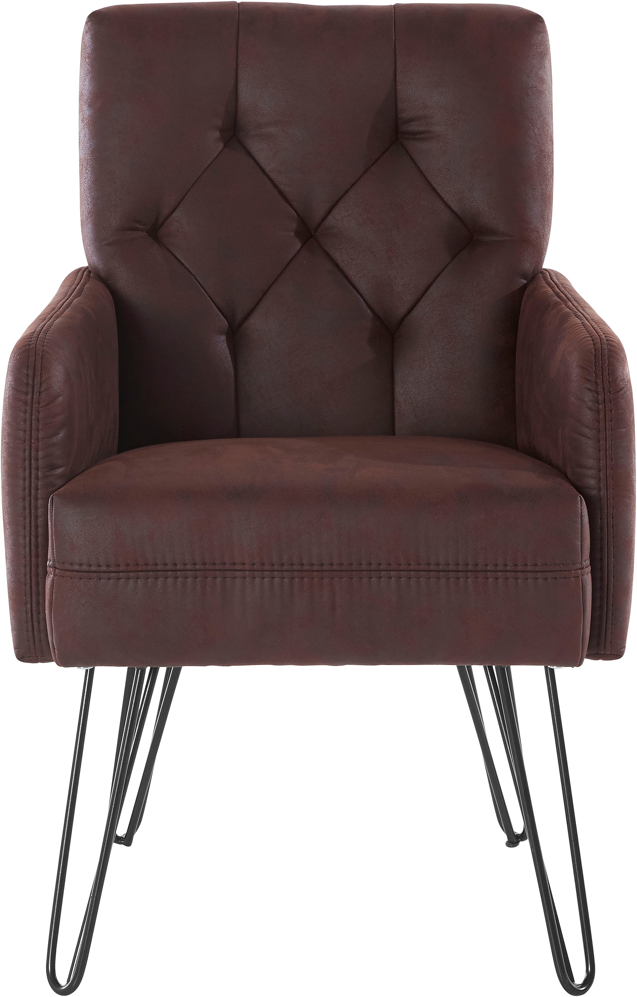 exxpo - sofa fashion Sessel »Doppio, Loungesessel mit Designuntergestell, bequem und elegant«, aufwendige Rückenverarbeitung, Breite 61 cm