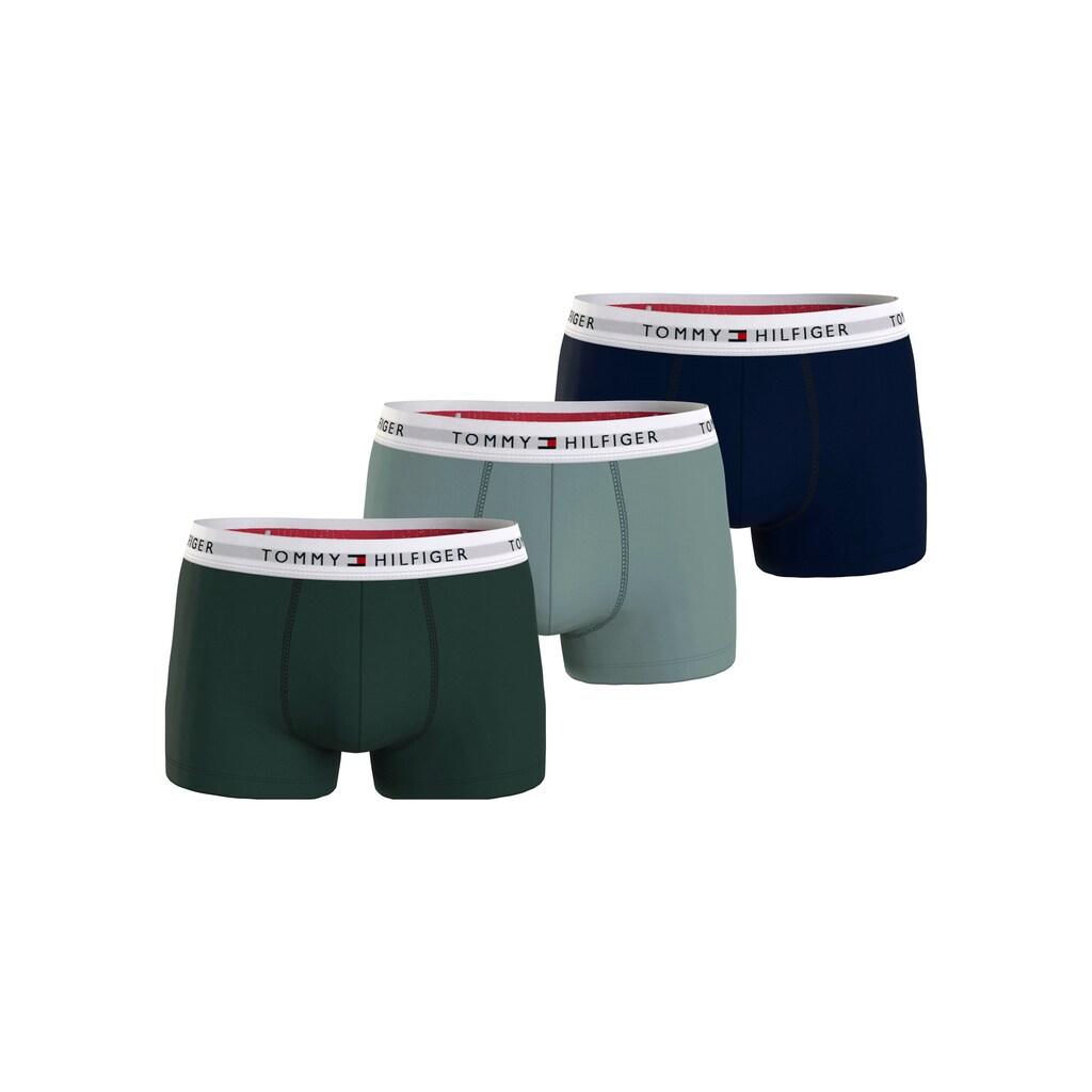 Tommy Hilfiger Underwear Trunk »3P TRUNK«, (Packung, 3 St., 3er-Pack), farbig mit weißem Logo-Elastikbund, Signature Kollektion