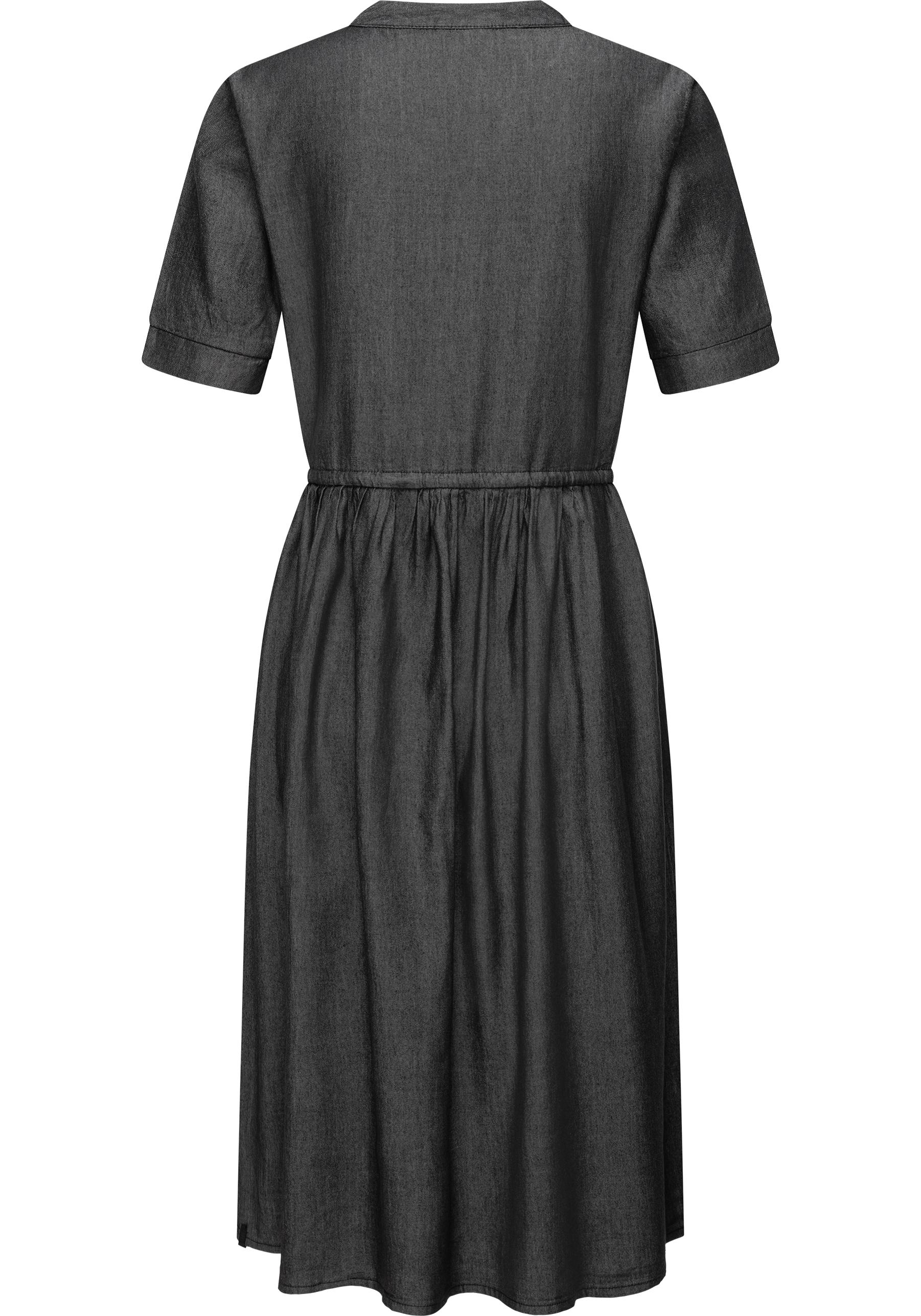 Thumbnail - Ragwear Shirtkleid "Casarea Denim", stylisches Damen Sommerkleid mit Taillenband