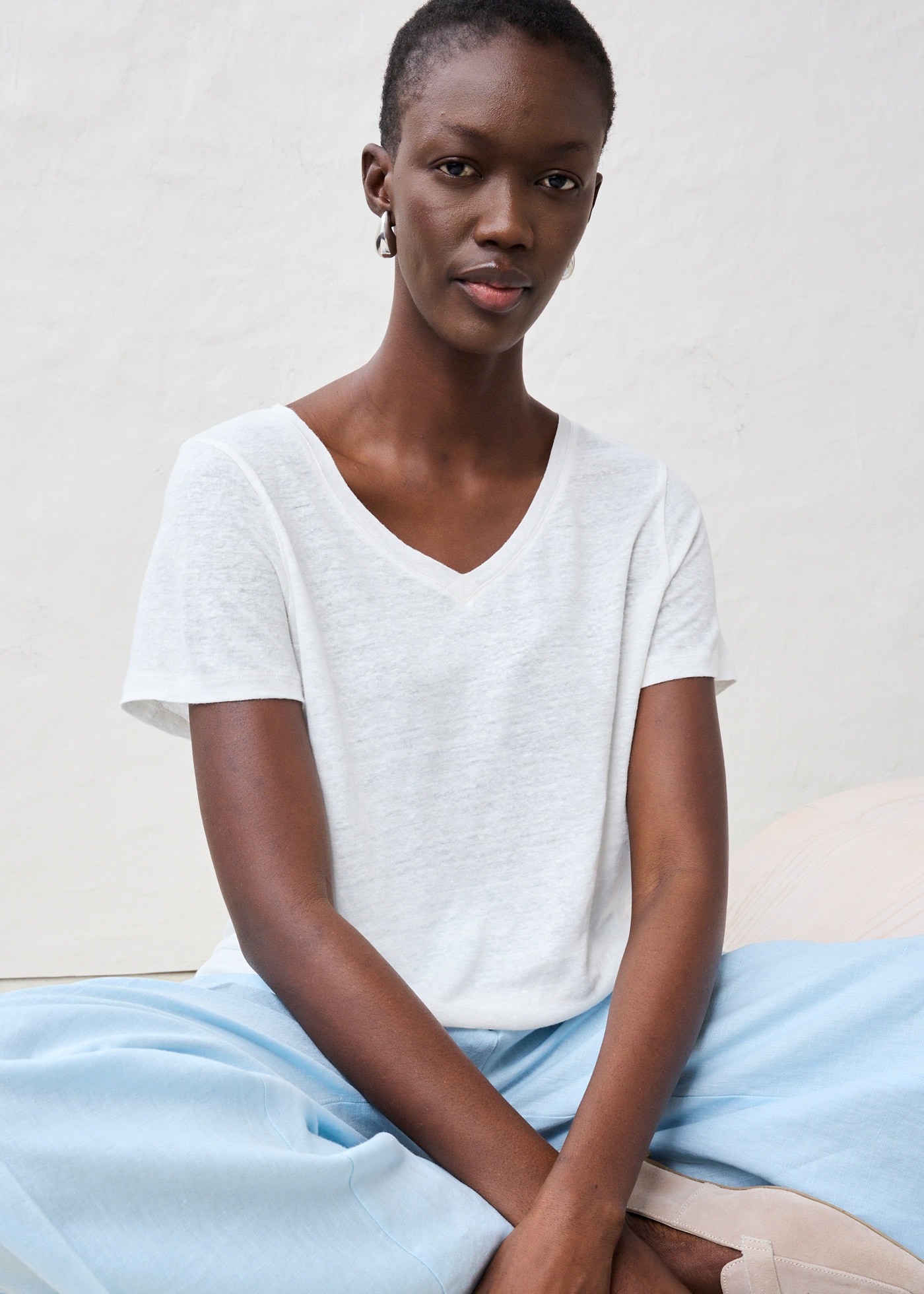 bonprix T-Shirt »Shirt aus reinem Leinen« Shirt aus reinem Leinen