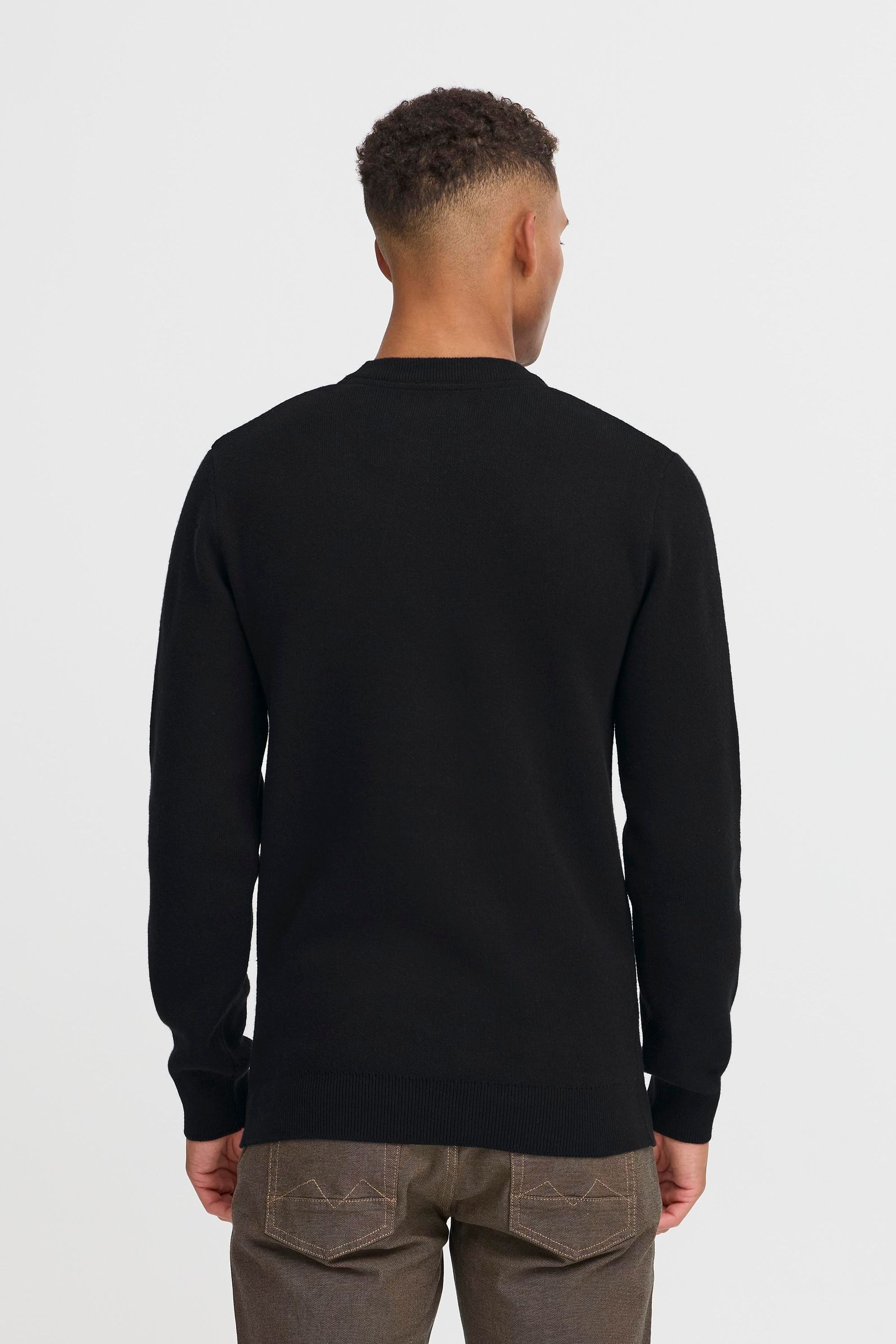 Strickfleece-Pullover BLEND "Strickpullover BHFintano", Herren, Gr. M, schwarz, Obermaterial: 70% Baumwolle CO recyc.. 30% Polyester Pol. recyc.., Pullover 3