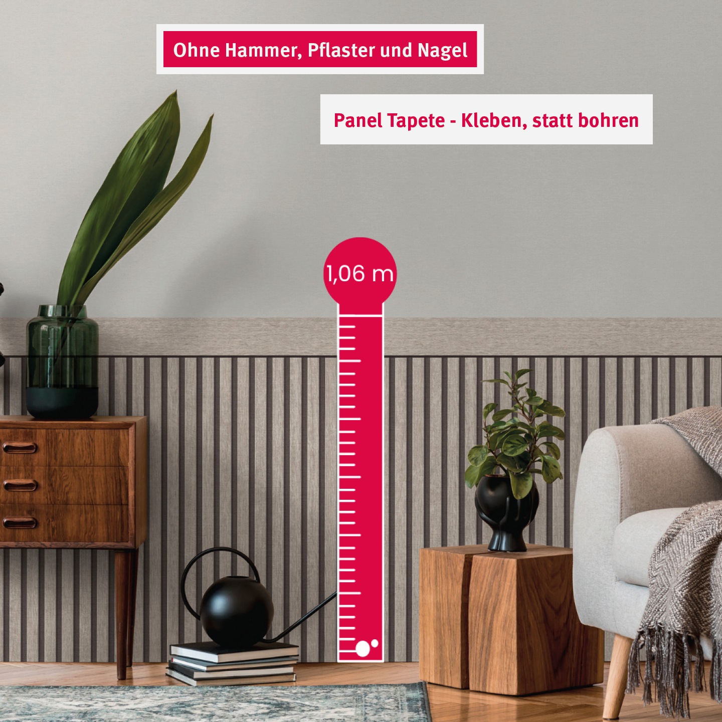 living walls Vliestapete »Wallpanel Tapete Wandpaneele Mustertapete Holzpaneele Natur« matt strukturiert Vliestapete Holz-Optik für Schlafzimmer Küche Wohnzimmer Wandpaneele