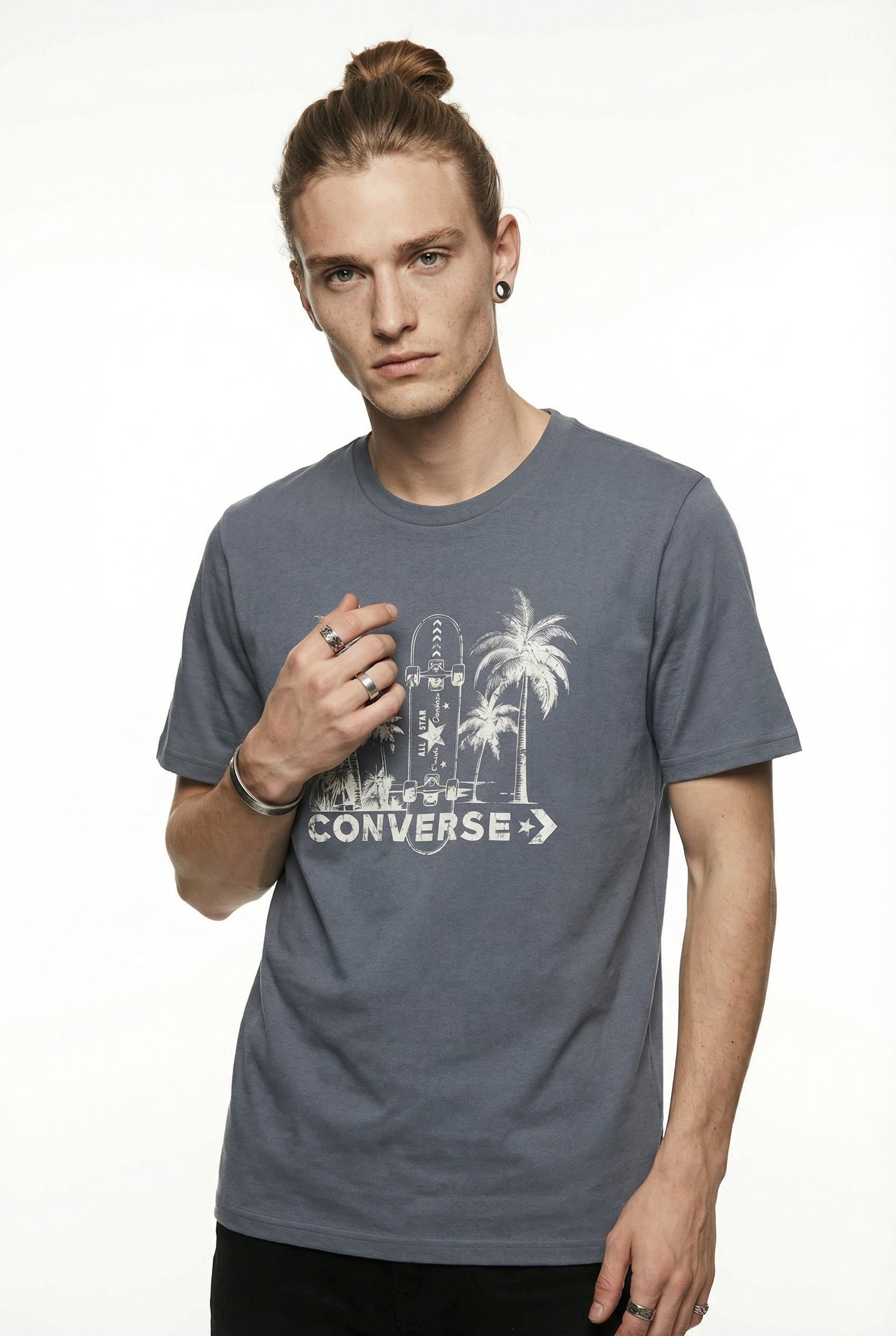 Converse T-Shirt Kurzarm, für Erwachsene, in den Größen S bis XXL, aus Baumwolle