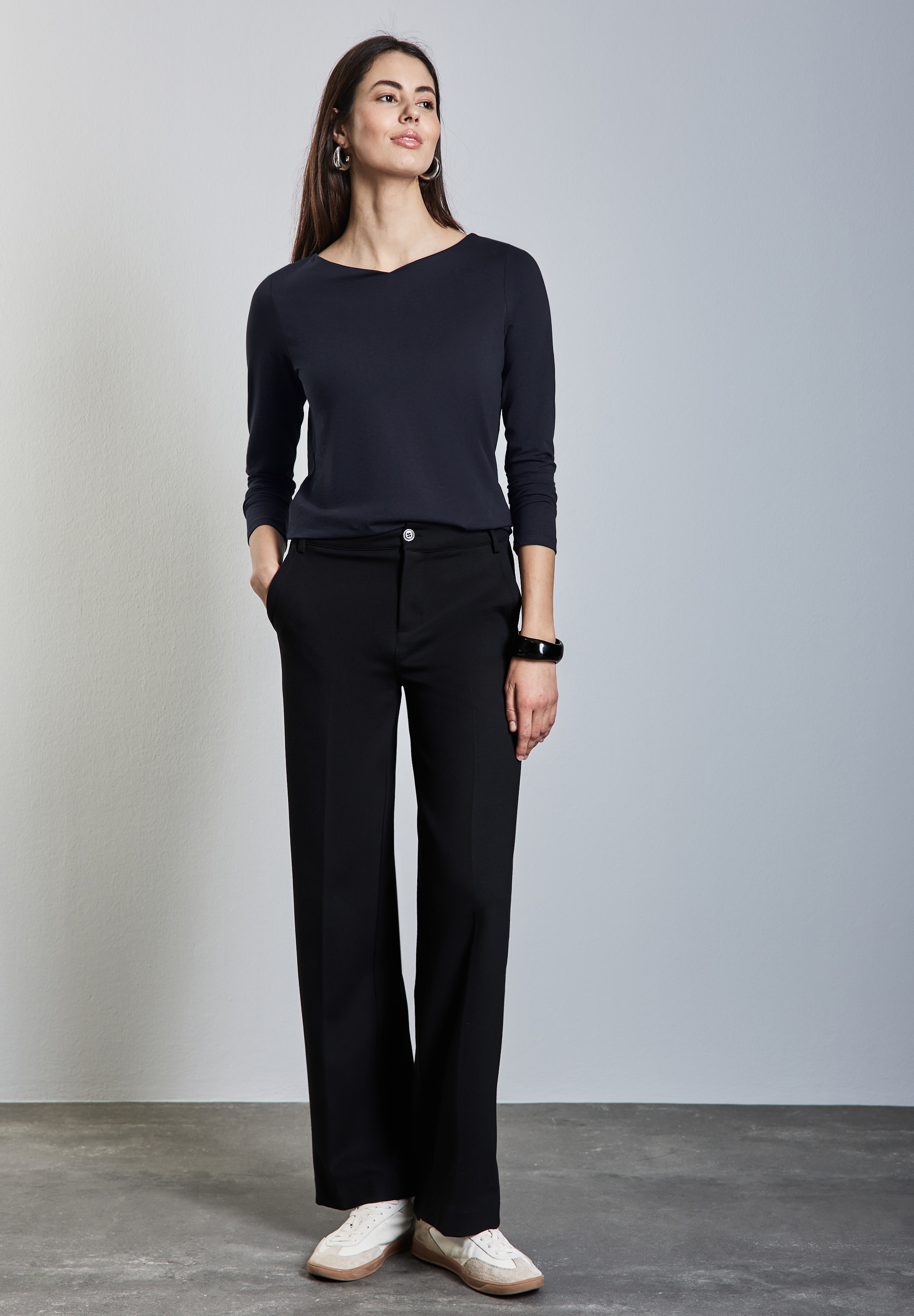 STREET ONE Langarmshirt, aus reiner Baumwolle