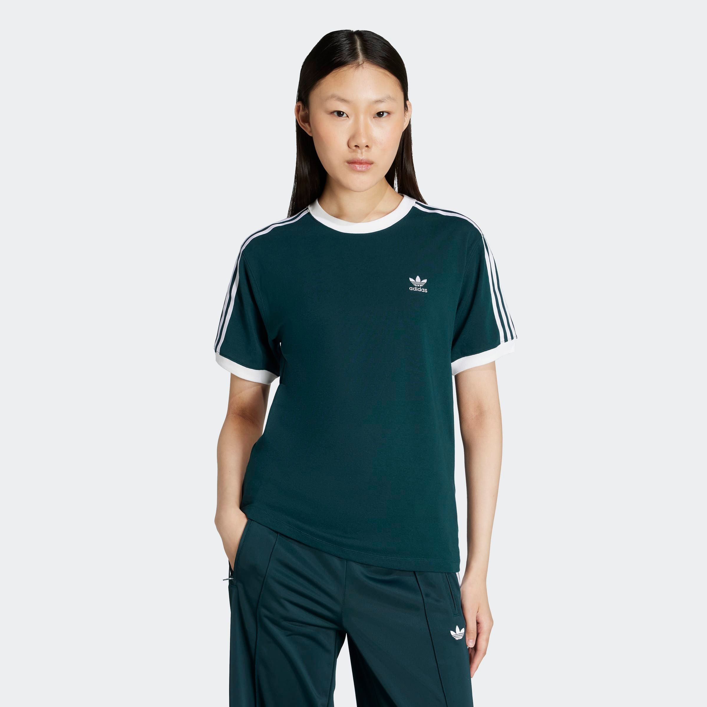 adidas Originals T-Shirt "3-STREIFEN" ohne Verschluss, mit Rippdetails, aus günstig online kaufen