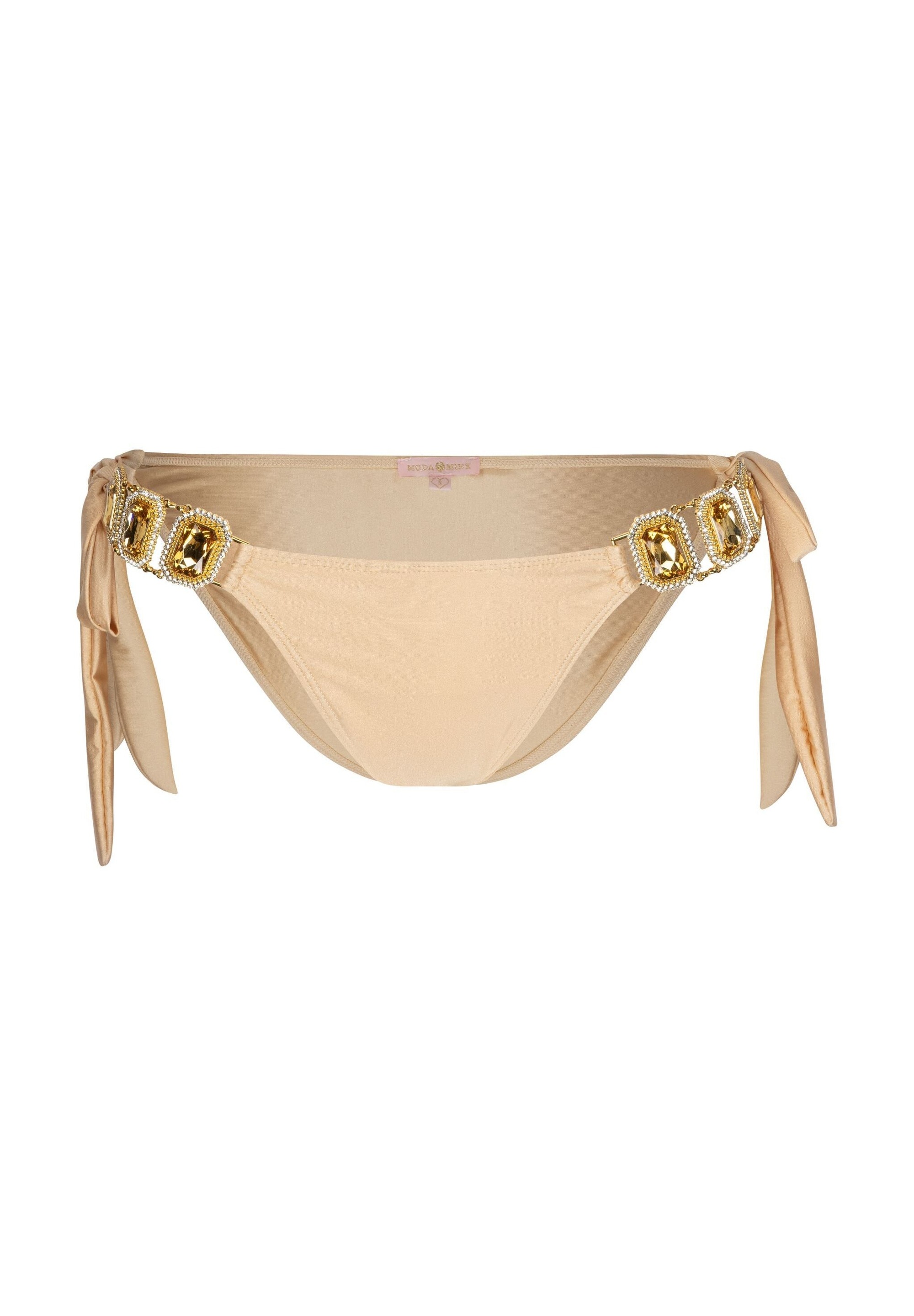 Moda Minx Bikini-Hose »Boujee«, (1 St., Panty), mit seitlicher Bindung und tollem Steinbesatz