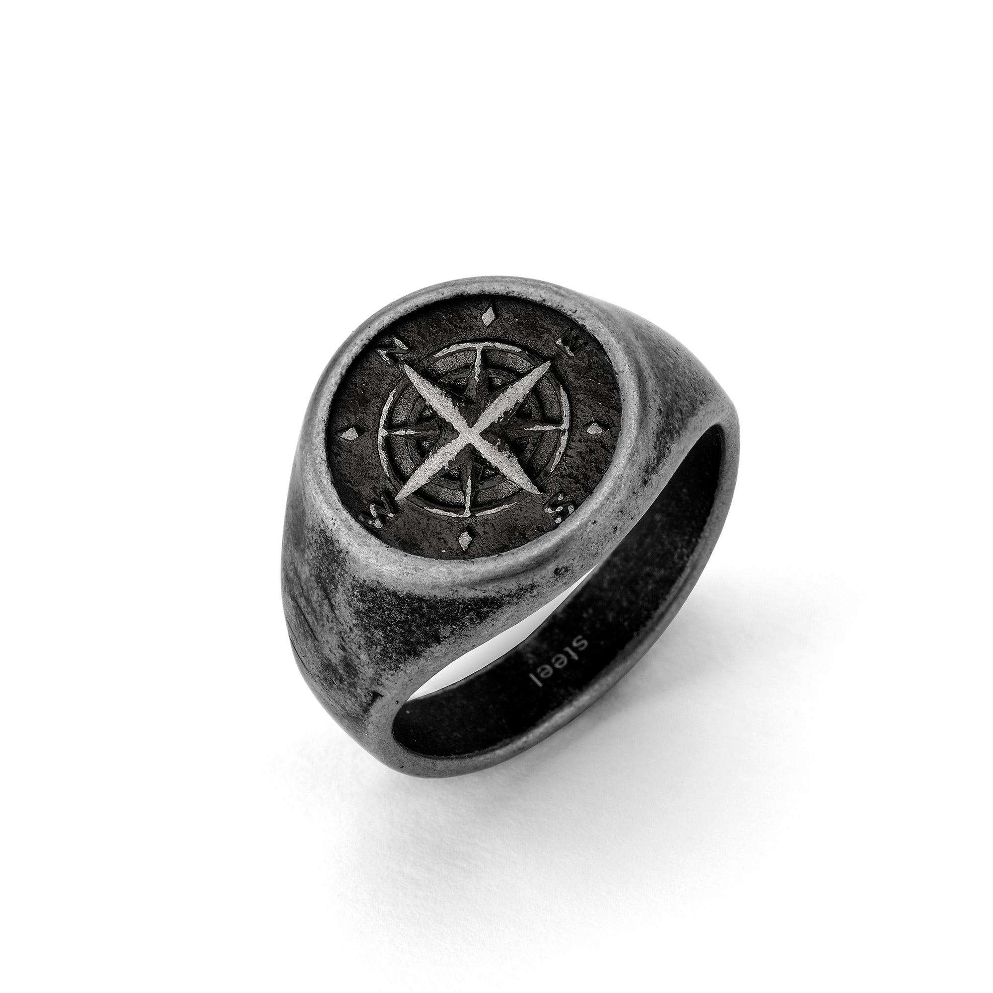 FYNCH-HATTON Fingerring »Schmuck Geschenk Edelstahl Ring The Antique Explorer Kompass«