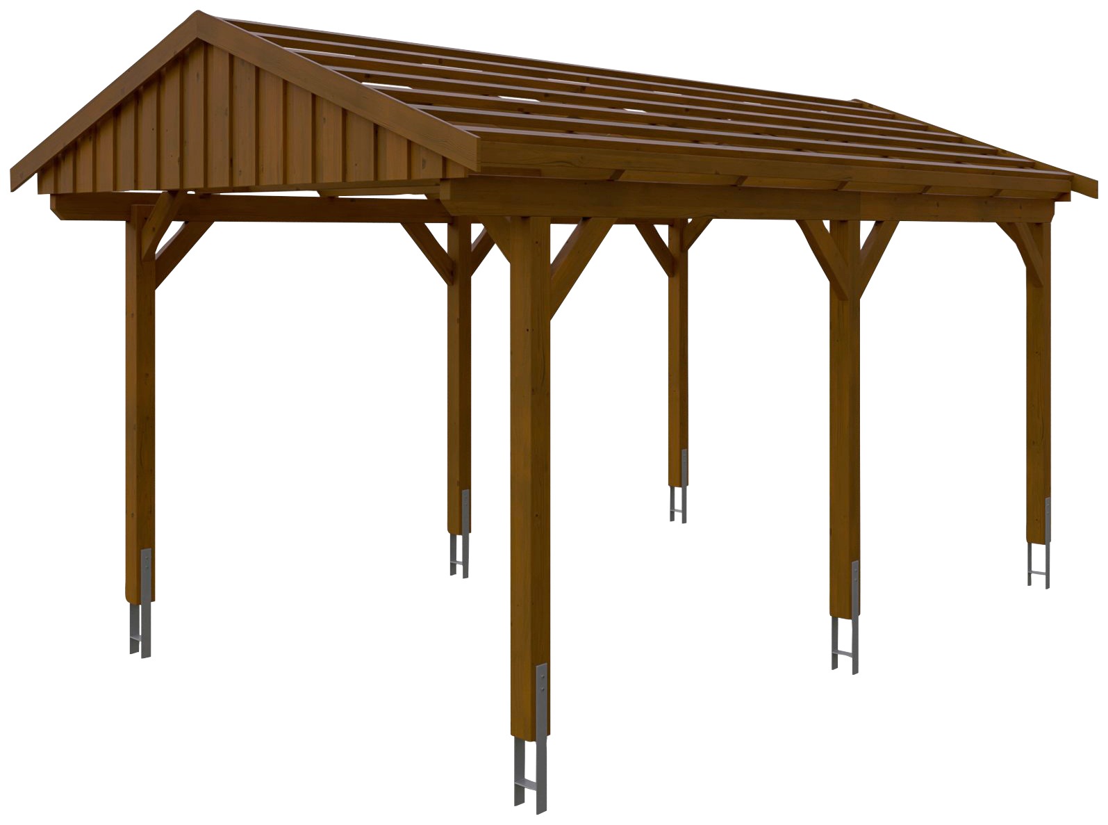 Skanholz Einzelcarport »Fichtelberg«, braun, mit Dachlattung