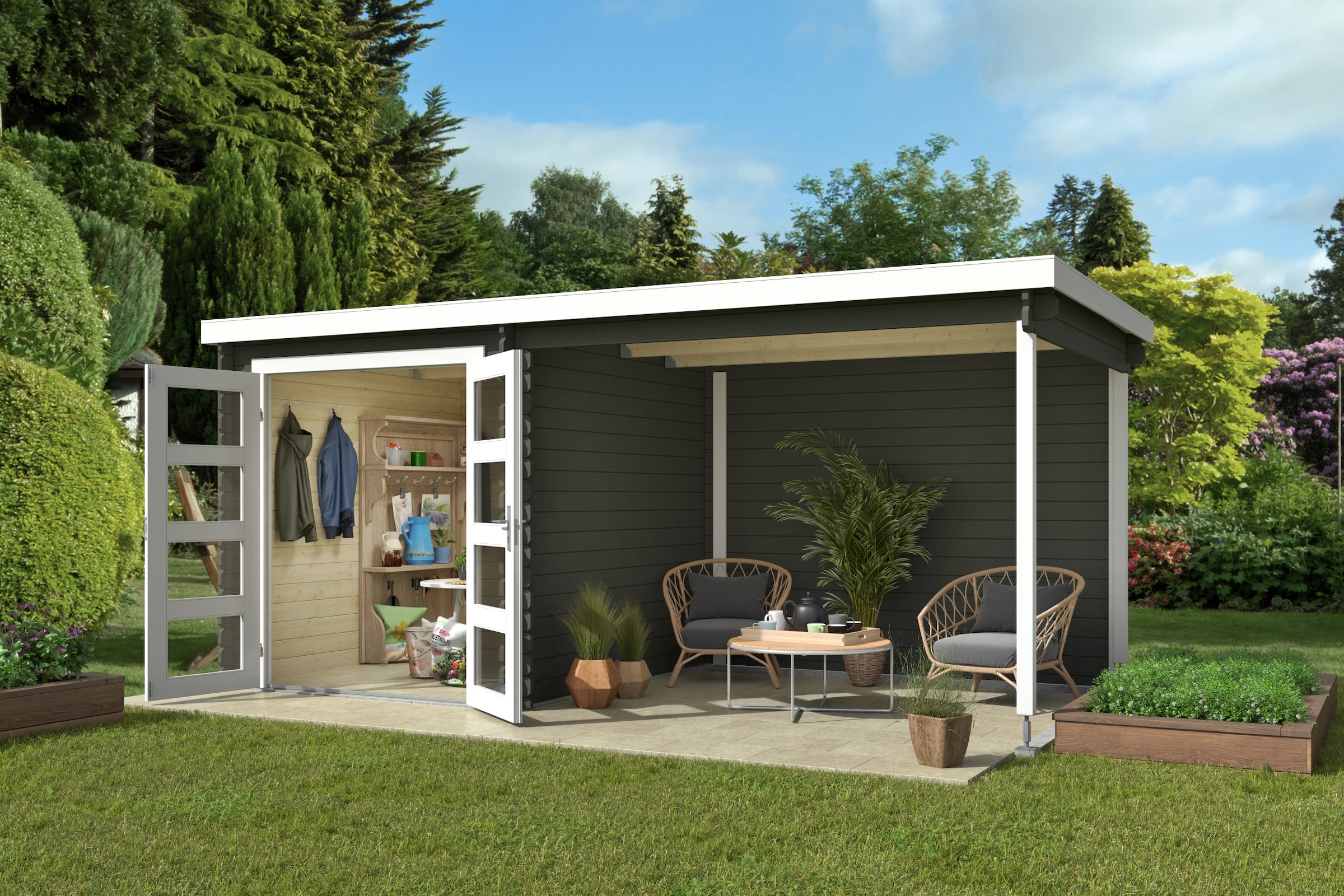 Nordic Holz Gartenhaus "Long Beach" günstig online kaufen