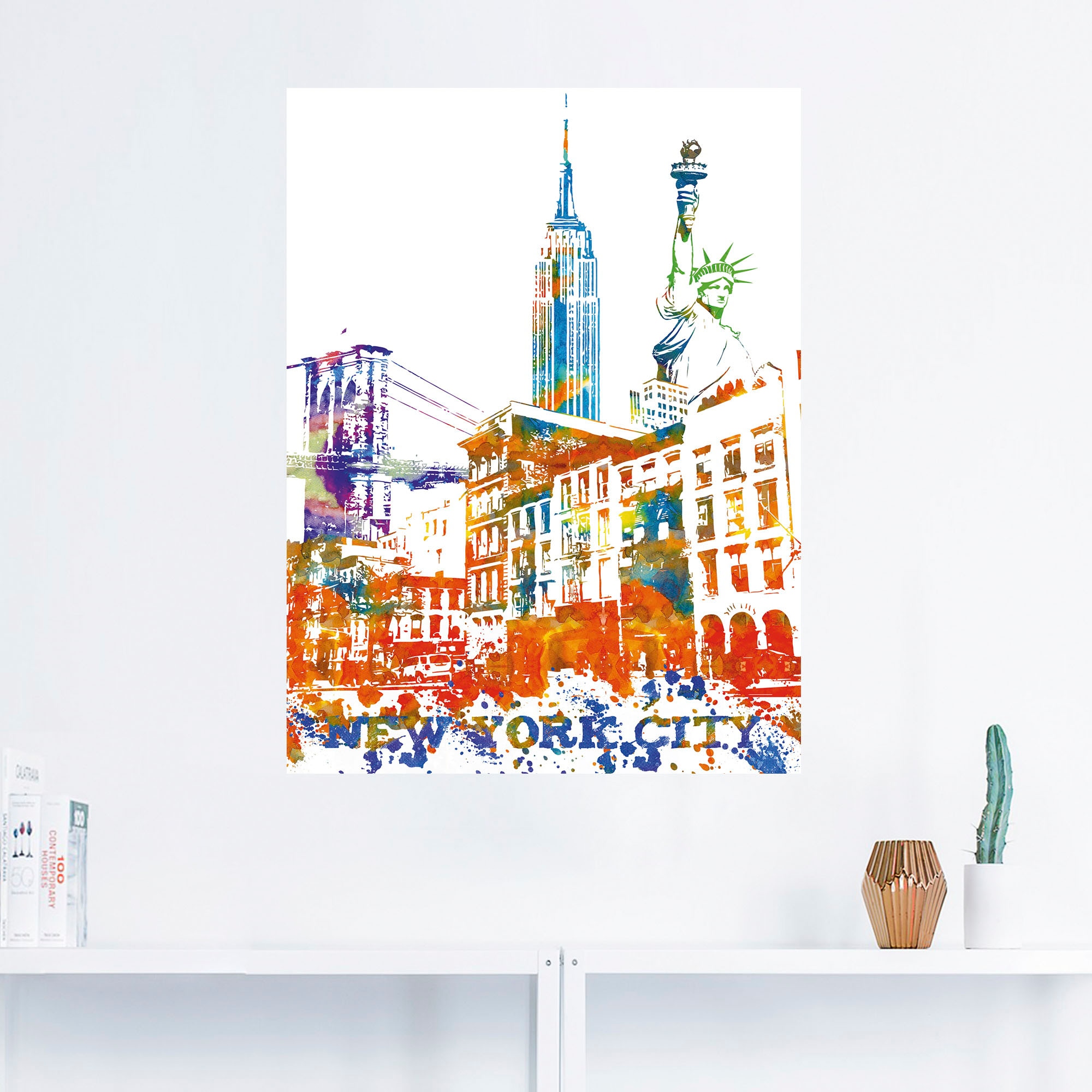 Artland Wandbild »New York City Grafik«, New York, (1 St.), als Alubild, Leinwandbild, Wandaufkleber oder Poster in versch. Größen