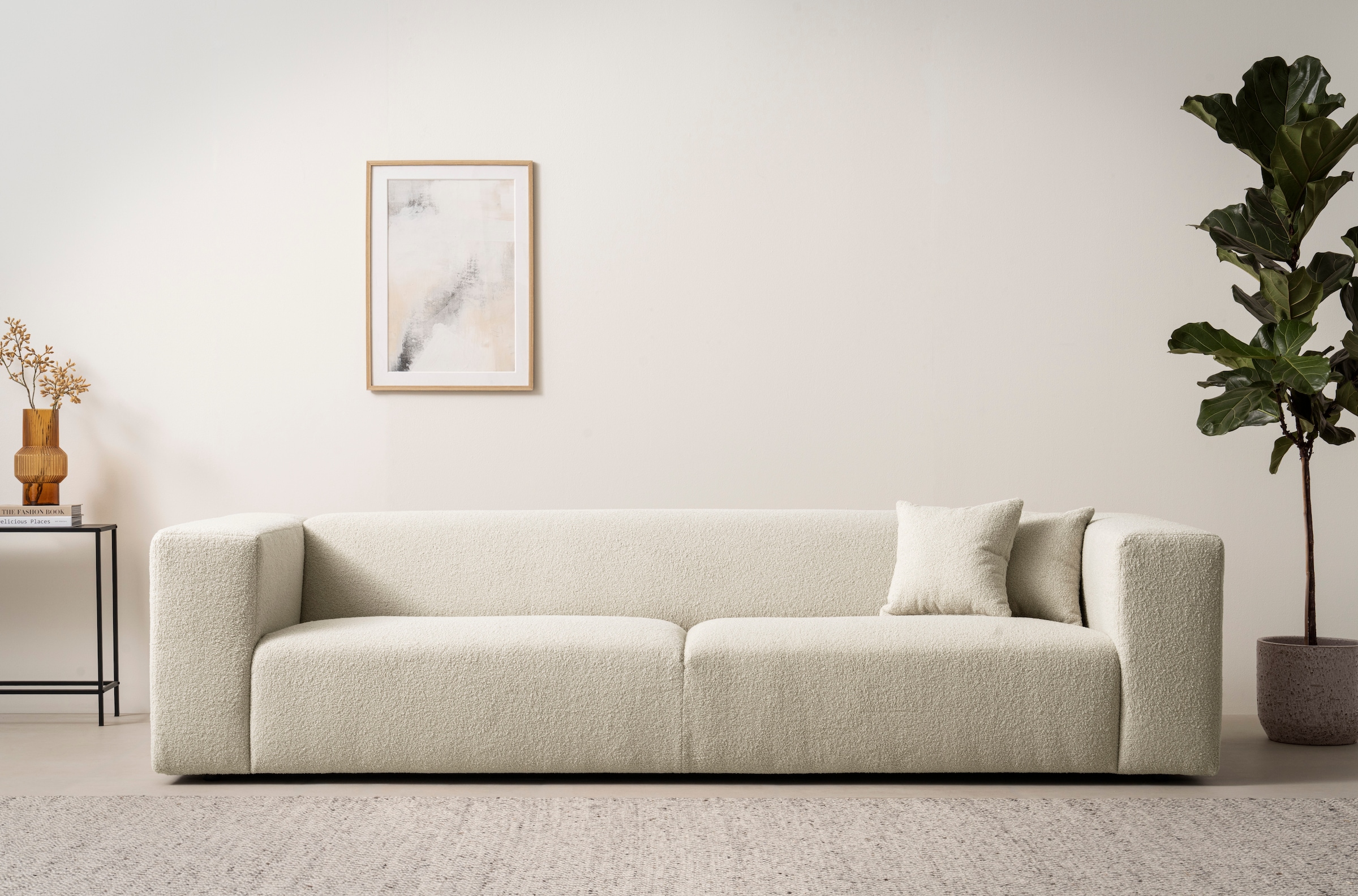 andas 3-Sitzer "BAKELS, Couch in Cord oder Boucle-Stoff, Sofa im modernen D günstig online kaufen