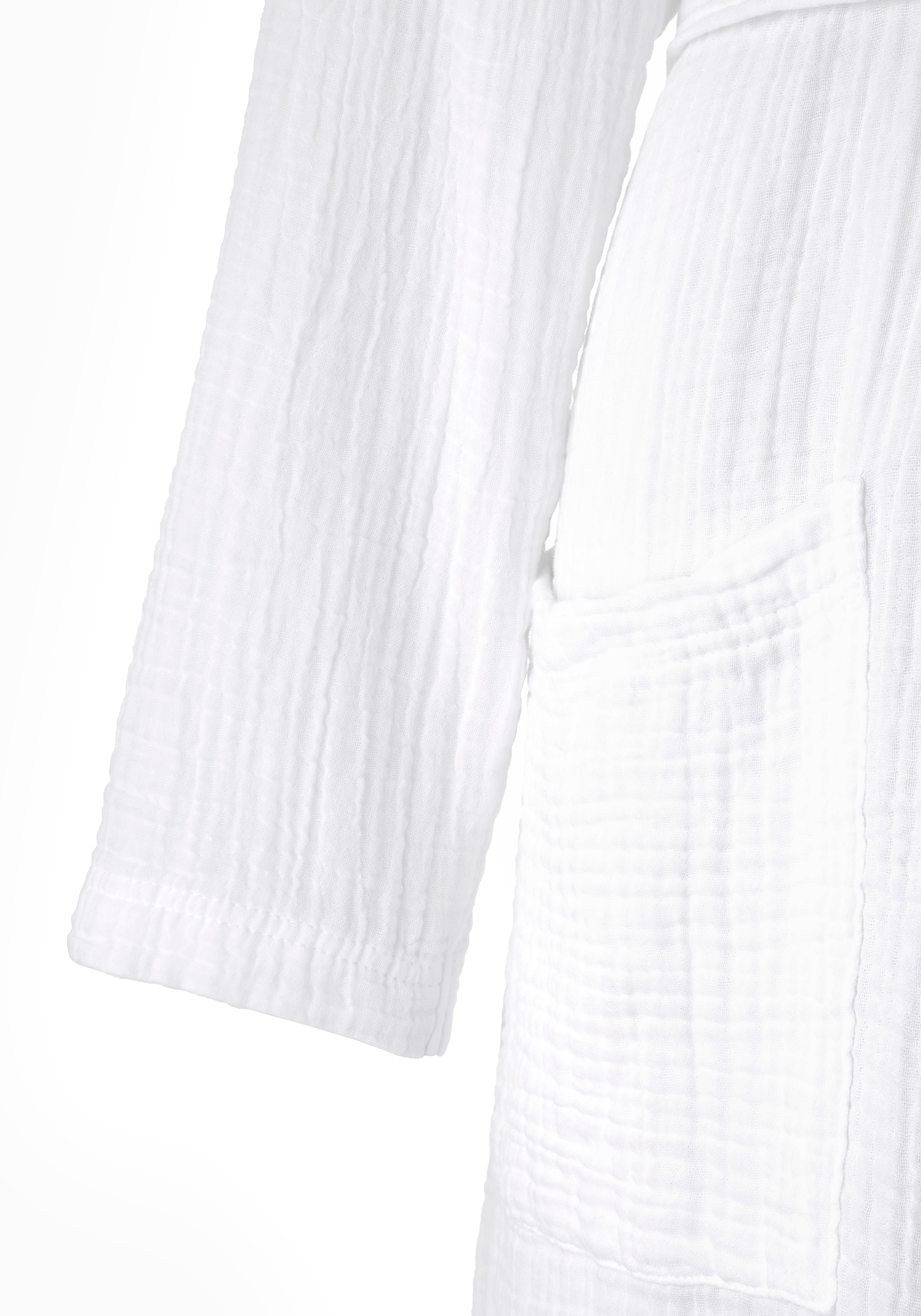 my home Bademantel »Juna Musselin, ideal für Sauna & Spa, Hotelbademantel, Morgenmantel« 1 Stk. modern, leichte Qualität, 100% Baumwolle