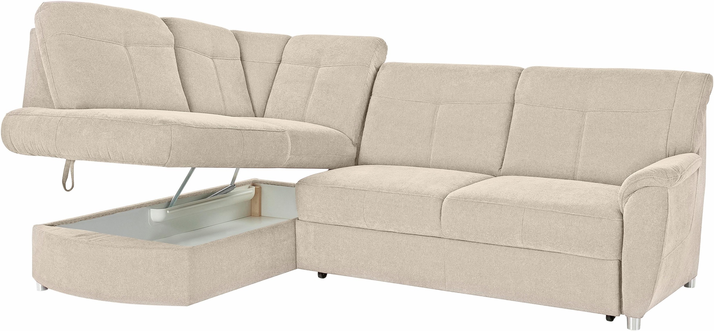 sit&more Ecksofa »Sonoma L-Form«, wahlweise mit Bettfunktion und Bettkasten