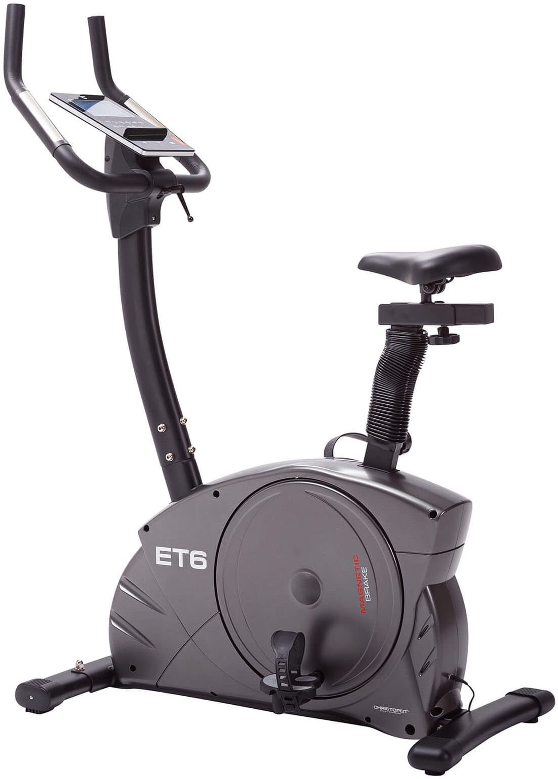 Ergometer "ET 6", B:52cm H:140cm L:92cm, schwarz, CHRISTOPEIT SPORT, Heimtrainer, 150 kg max. Benutzergewicht, Fahrrad, 24 Widerstandsstufen