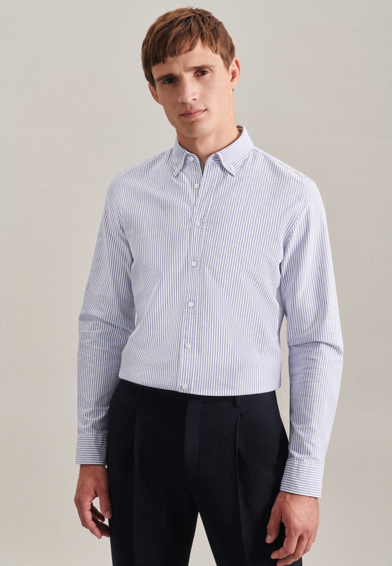 seidensticker Businesshemd "Slim" Slim 1/1 Button-Down-Kragen Streifen