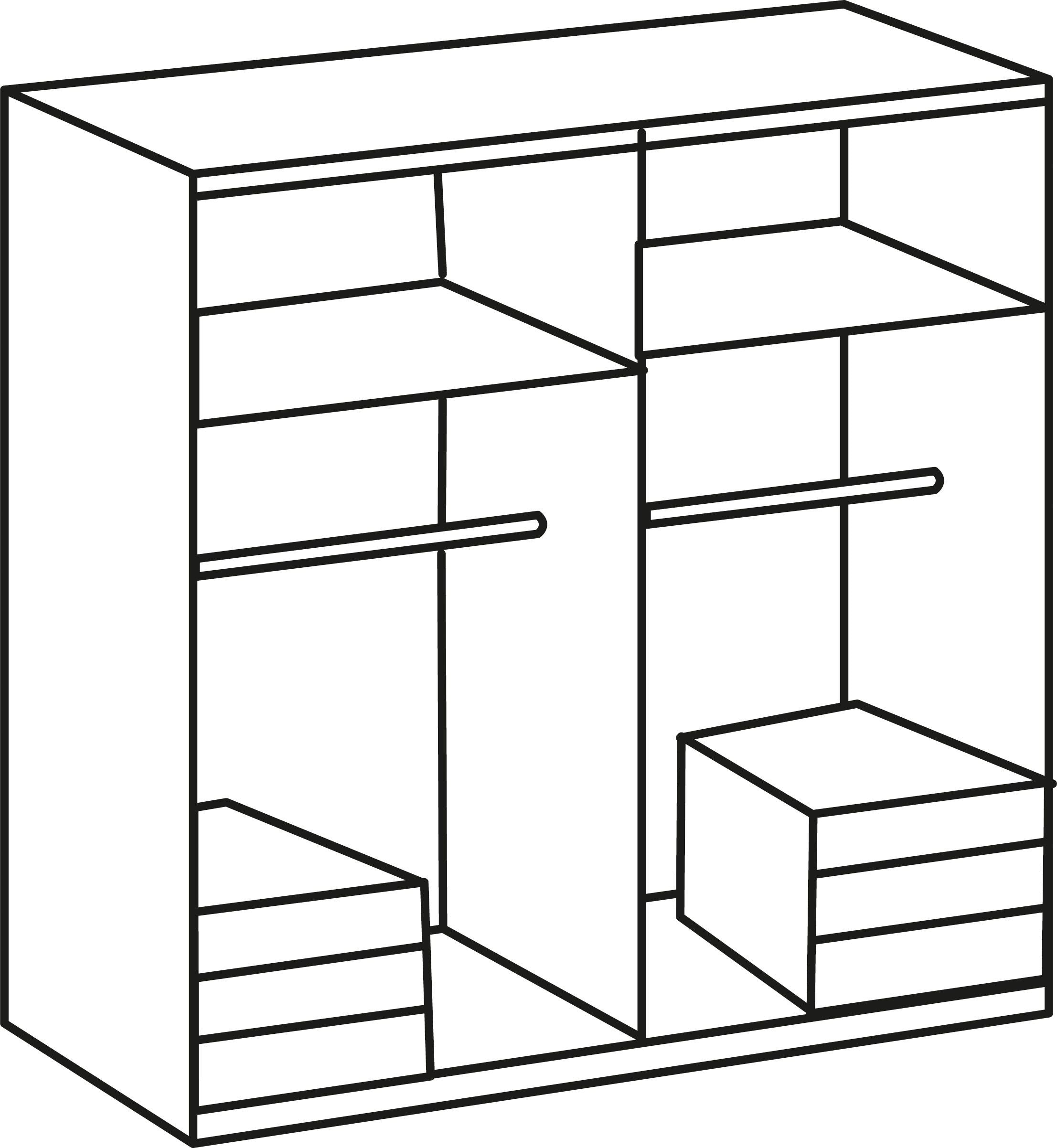 mit Glastüren Go BAUR »Level«, To | Kleiderschrank Fresh vollflächigen